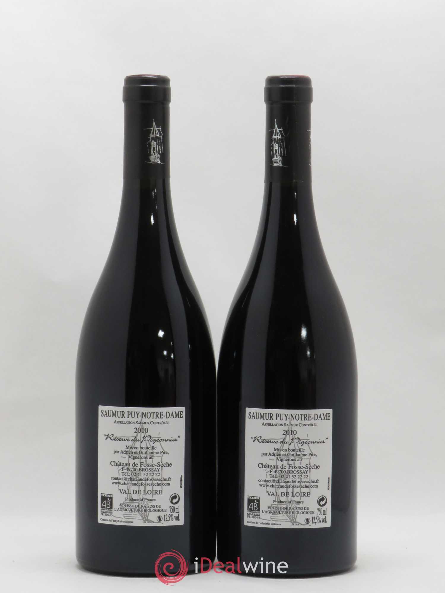 Vin de France (anciennement Saumur Puy-Notre-Dame) Réserve du Pigeonnier Château de Fosse-Sèche 2010 - Lot de 2 bouteilles - 1