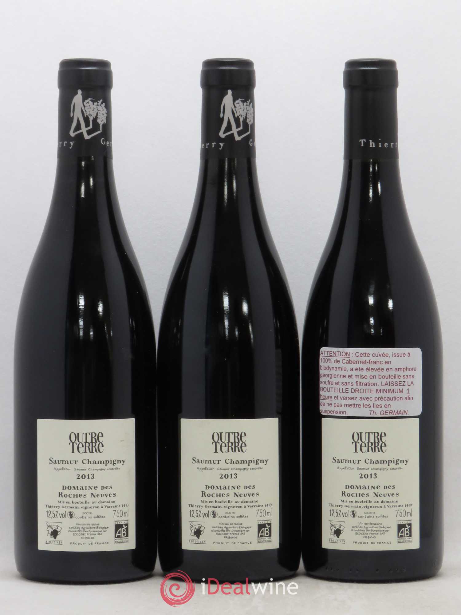 Saumur-Champigny Outre Terre Domaine des Roches Neuves - Thierry Germain 2013 - Lot de 3 bouteilles - 1
