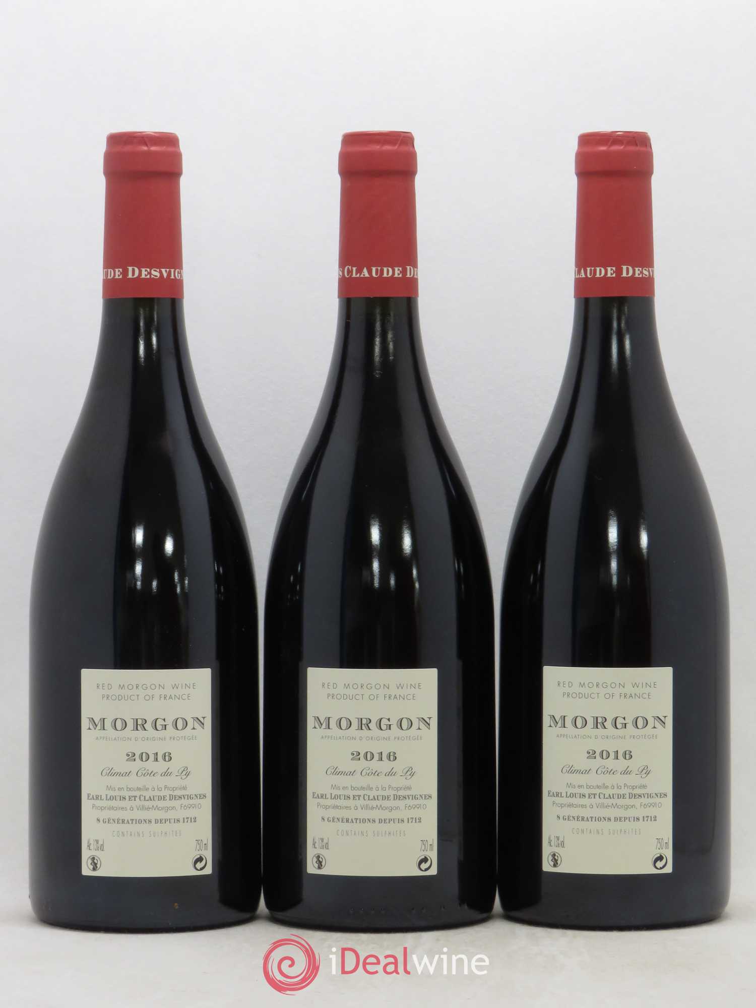 Morgon Côte du Py Louis-Claude Desvignes 2016 - Lot de 3 bouteilles - 1