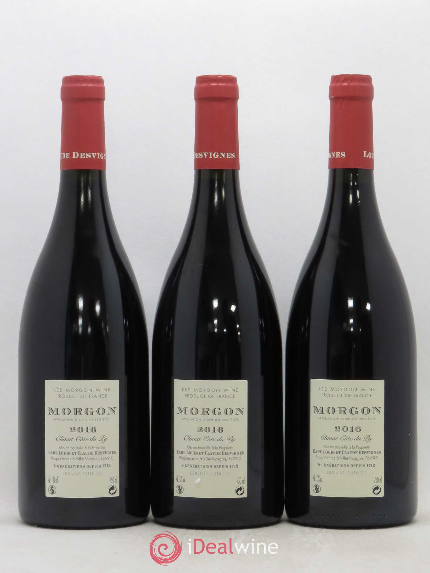 Morgon Côte du Py Louis-Claude Desvignes 2016 - Lot de 3 bouteilles - 1