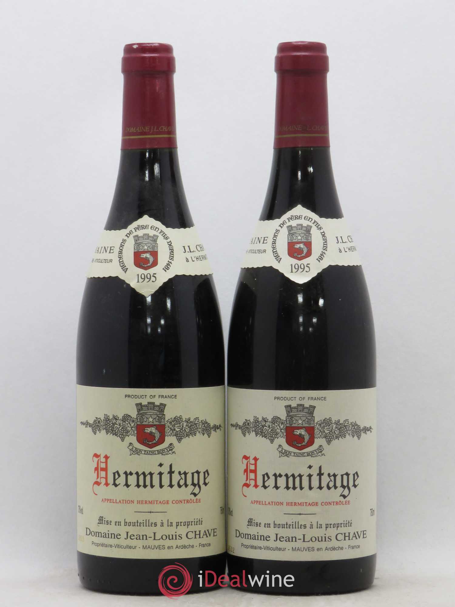 Hermitage Jean-Louis Chave 1995 - Lot de 2 bouteilles - 0