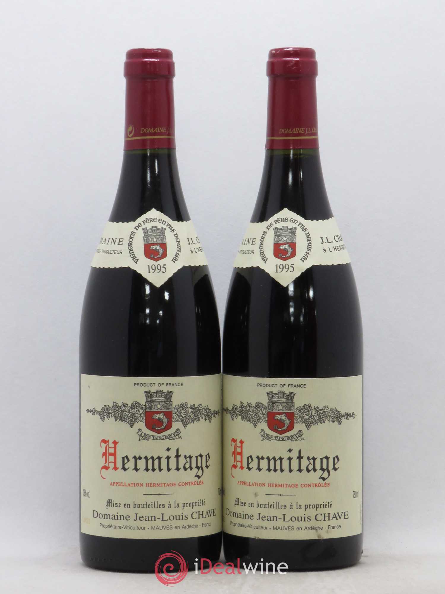 Hermitage Jean-Louis Chave 1995 - Lot de 2 bouteilles - 0
