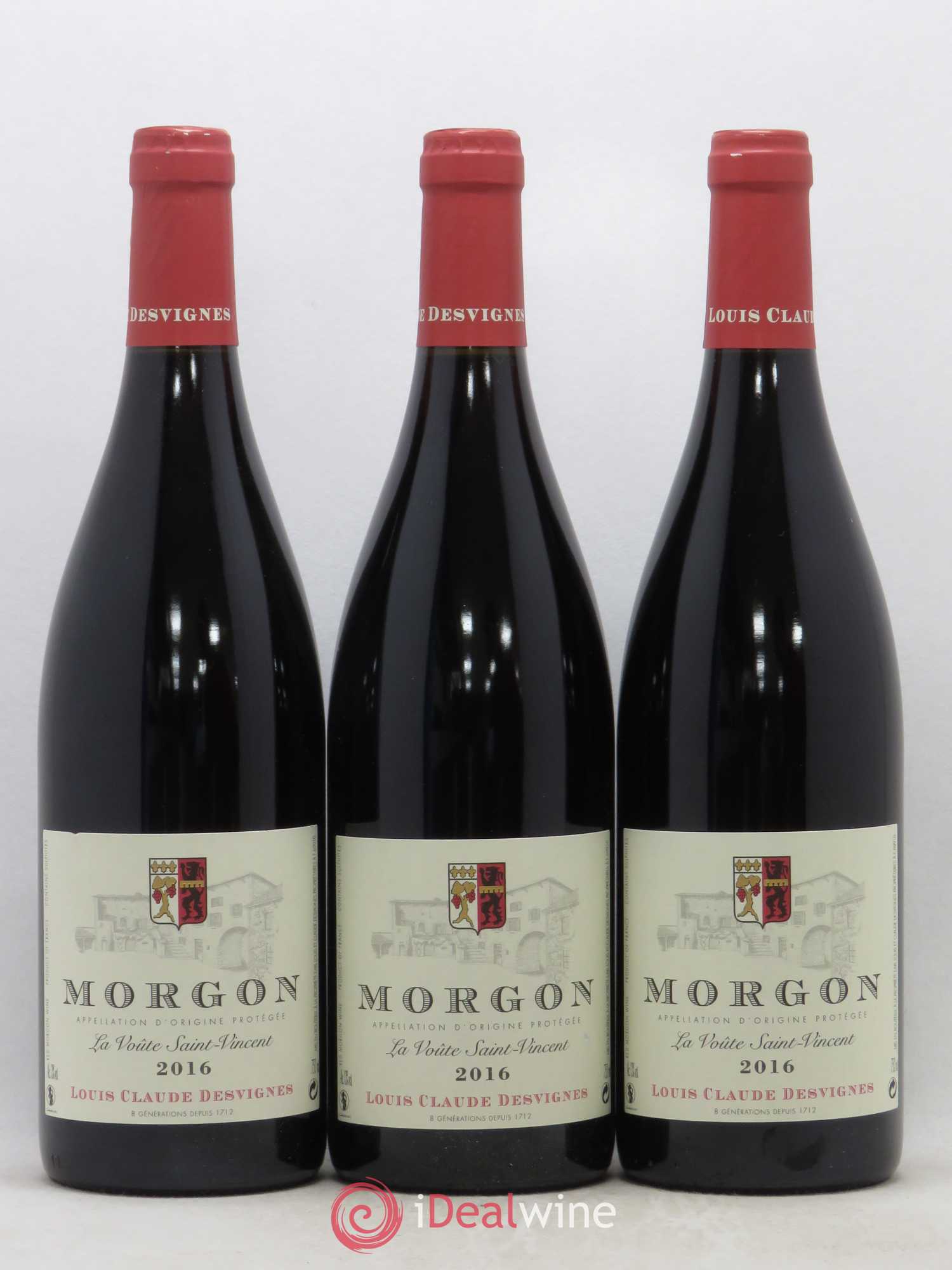 Morgon La Voûte Saint Vincent Louis-Claude Desvignes 2016 - Lot de 3 bouteilles - 0