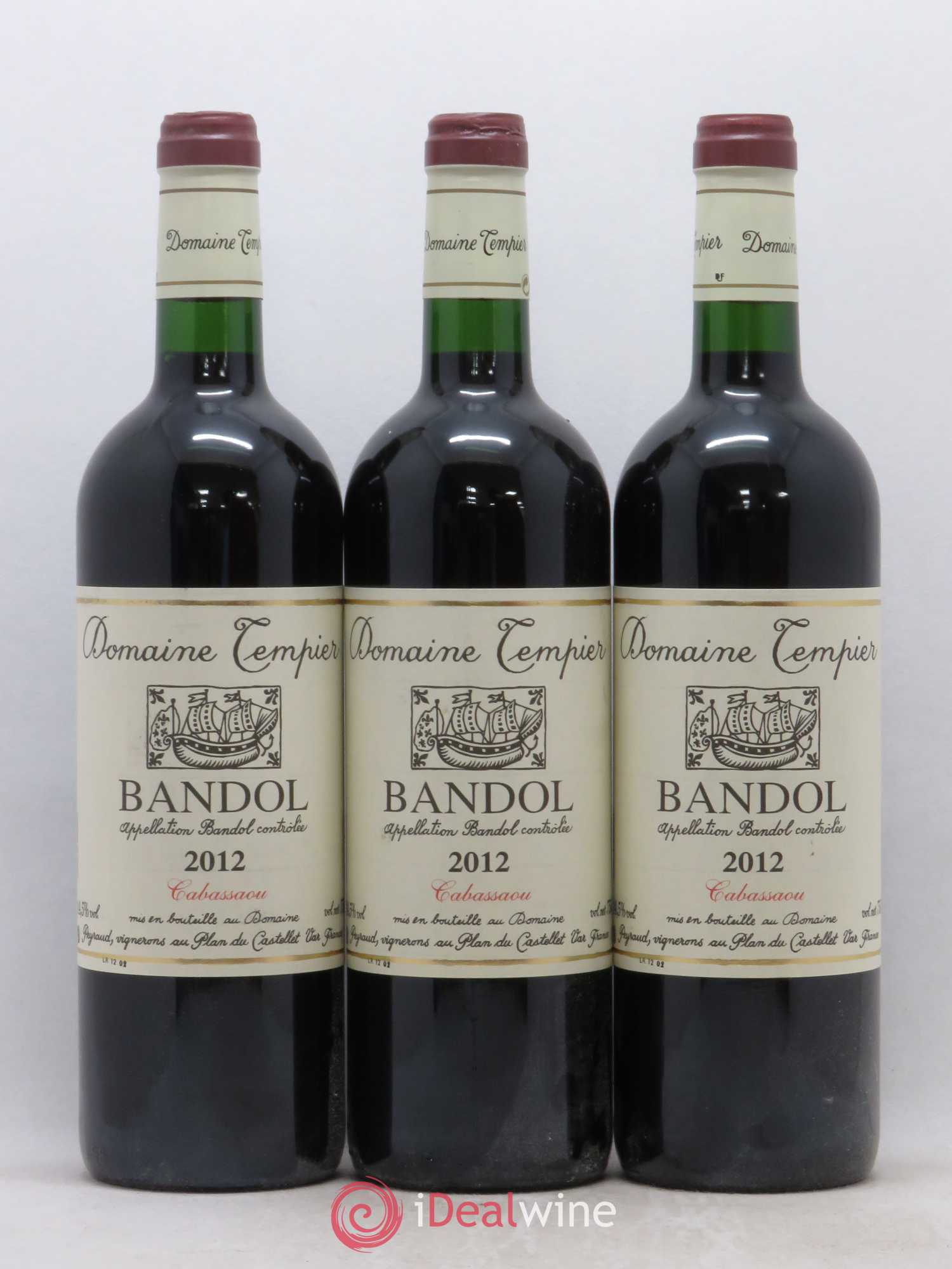 Bandol Domaine Tempier Cuvée Cabassaou Famille Peyraud 2012 - Lot de 3 bouteilles - 0