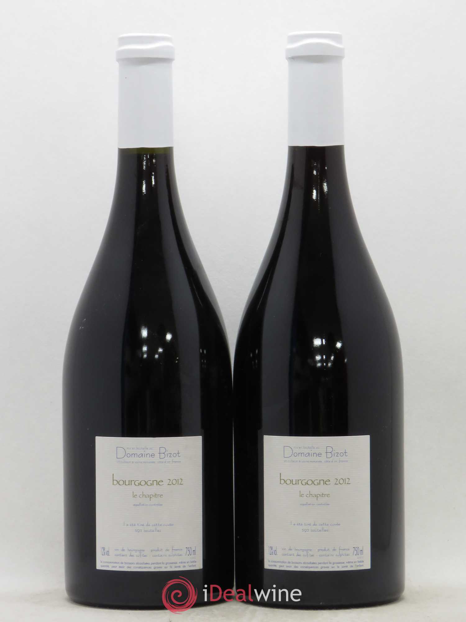 Bourgogne Le Chapitre Bizot (Domaine) 2012 - Lot de 2 bouteilles - 1