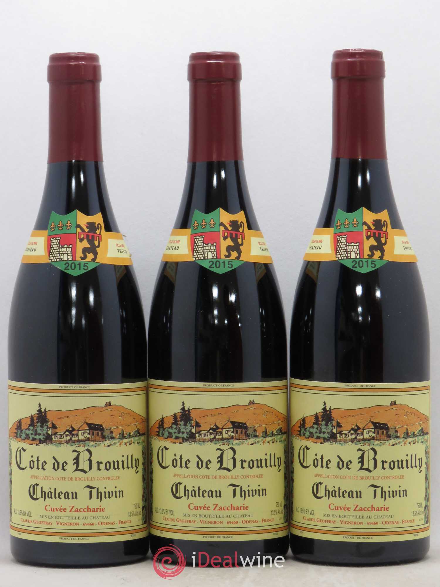 Côte de Brouilly Cuvée Zaccharie Château Thivin 2015 - Lot de 6 bouteilles - 1