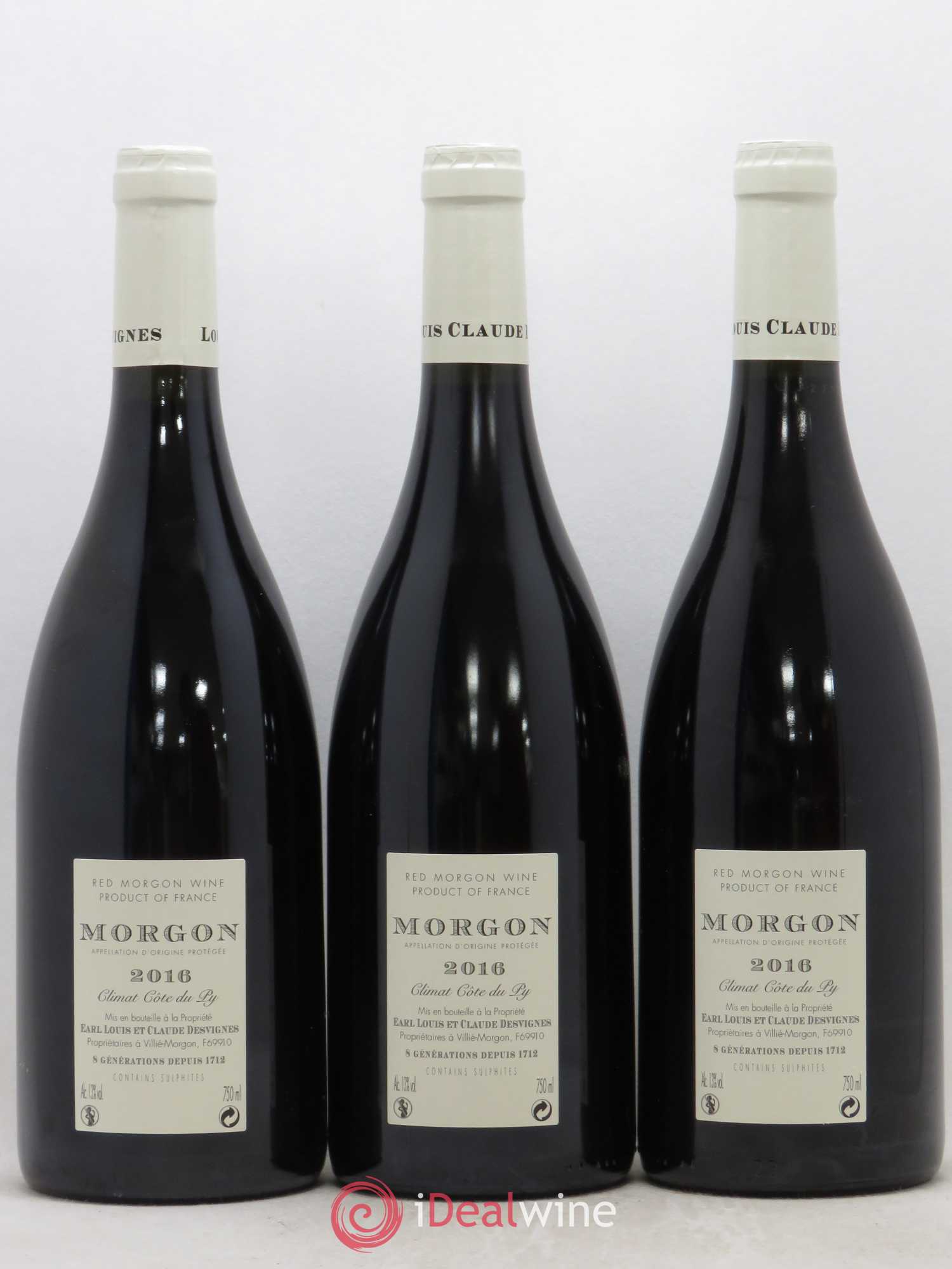Morgon Côte de Py Javernières Louis-Claude Desvignes 2016 - Lot de 3 bouteilles - 1