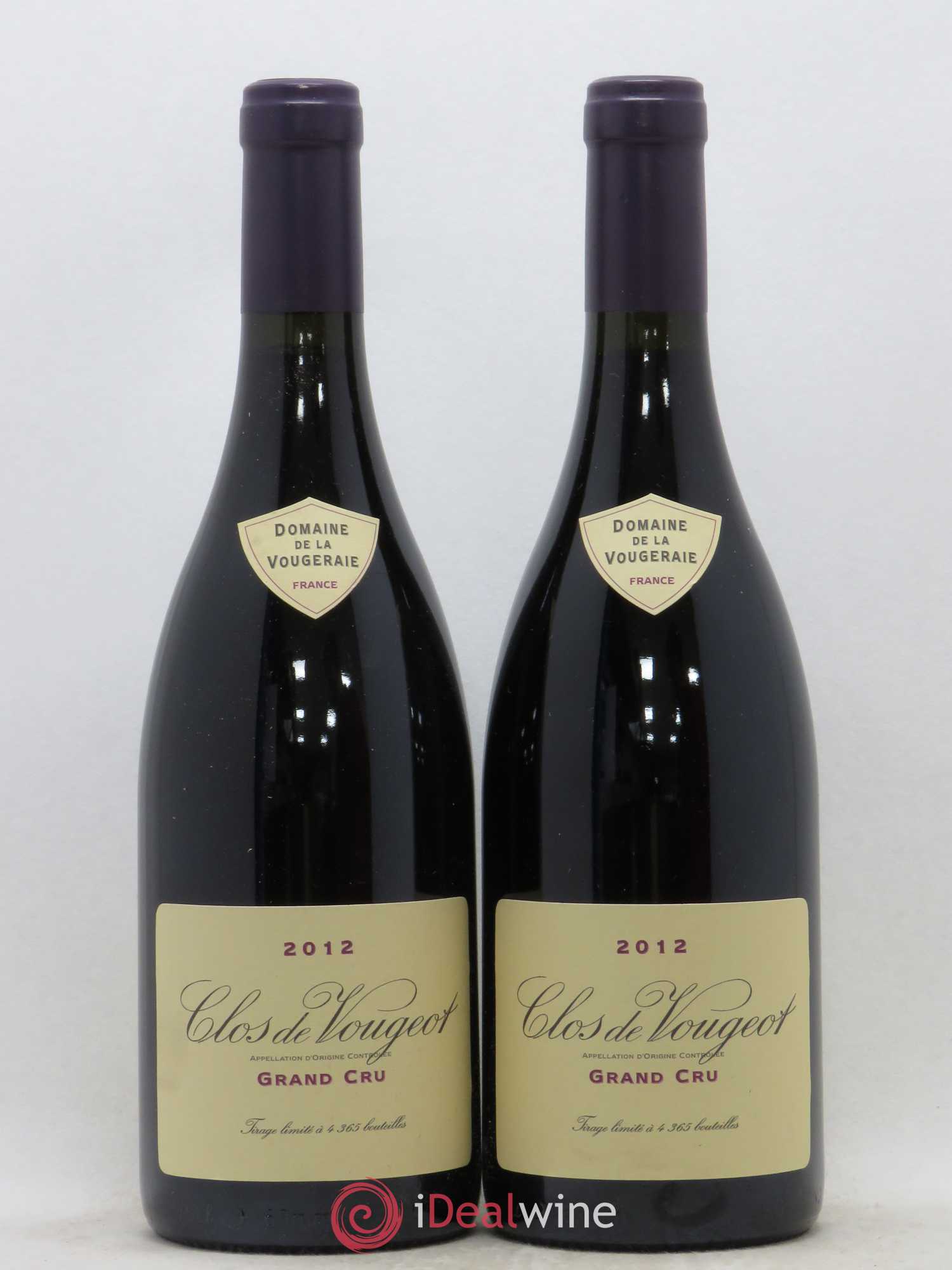 Clos de Vougeot Grand Cru La Vougeraie 2012 - Lot de 2 bouteilles - 0