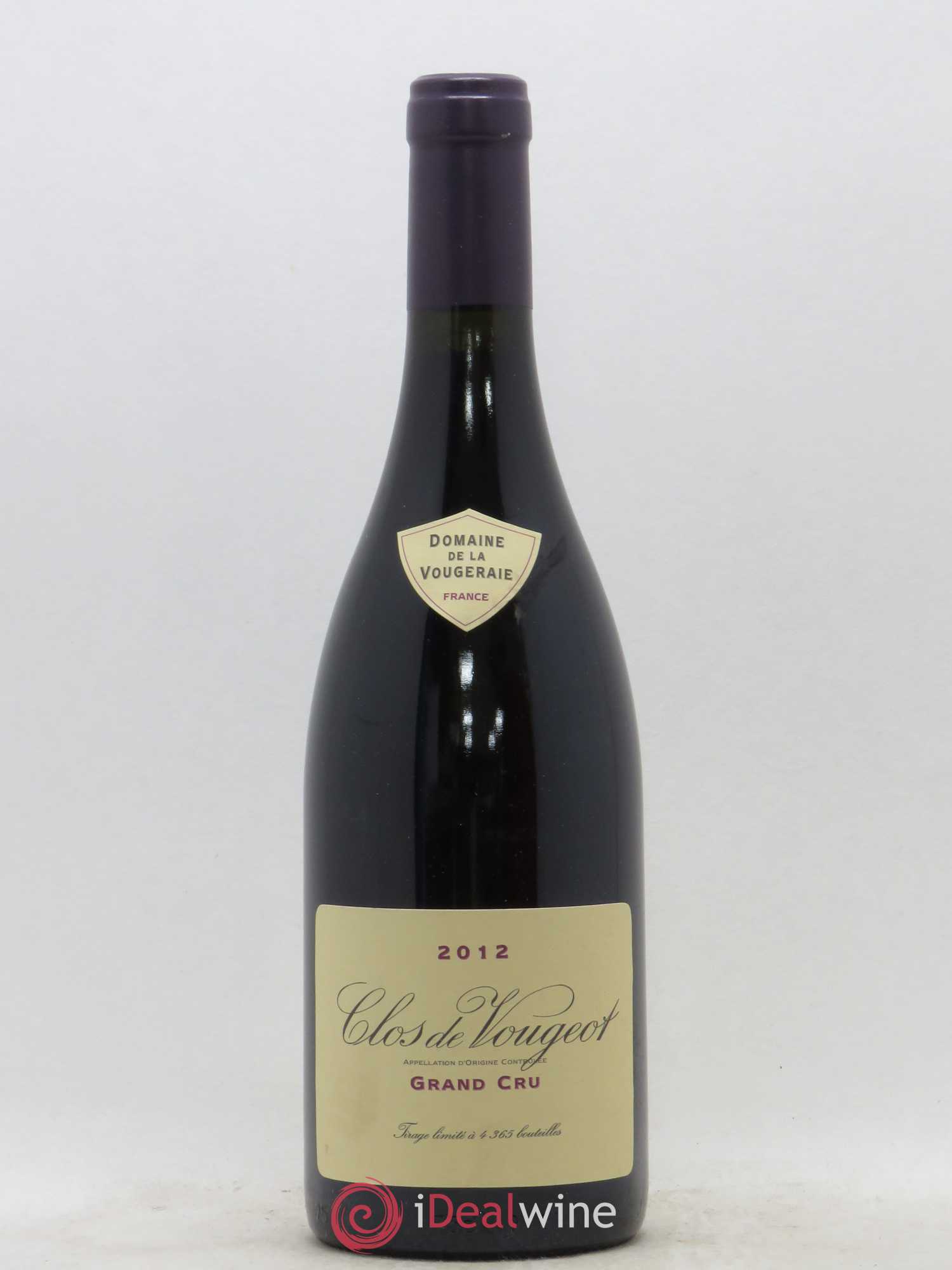 Clos de Vougeot Grand Cru La Vougeraie 2012 - Lot de 1 bouteille - 0