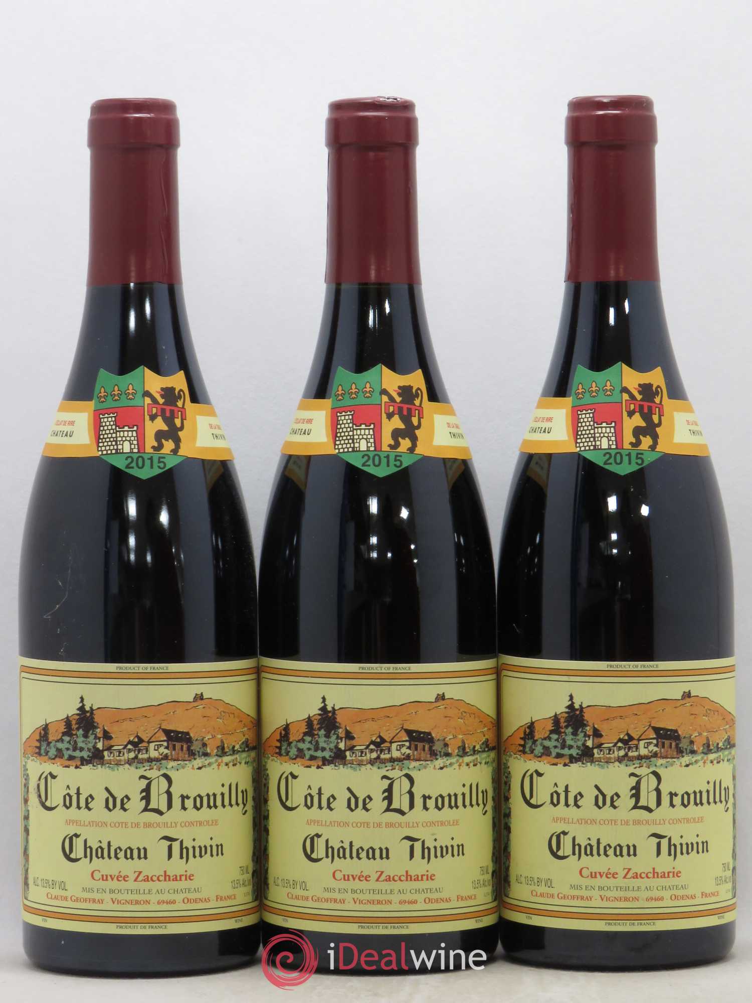 Côte de Brouilly Cuvée Zaccharie Château Thivin 2015 - Lot de 3 bouteilles - 0