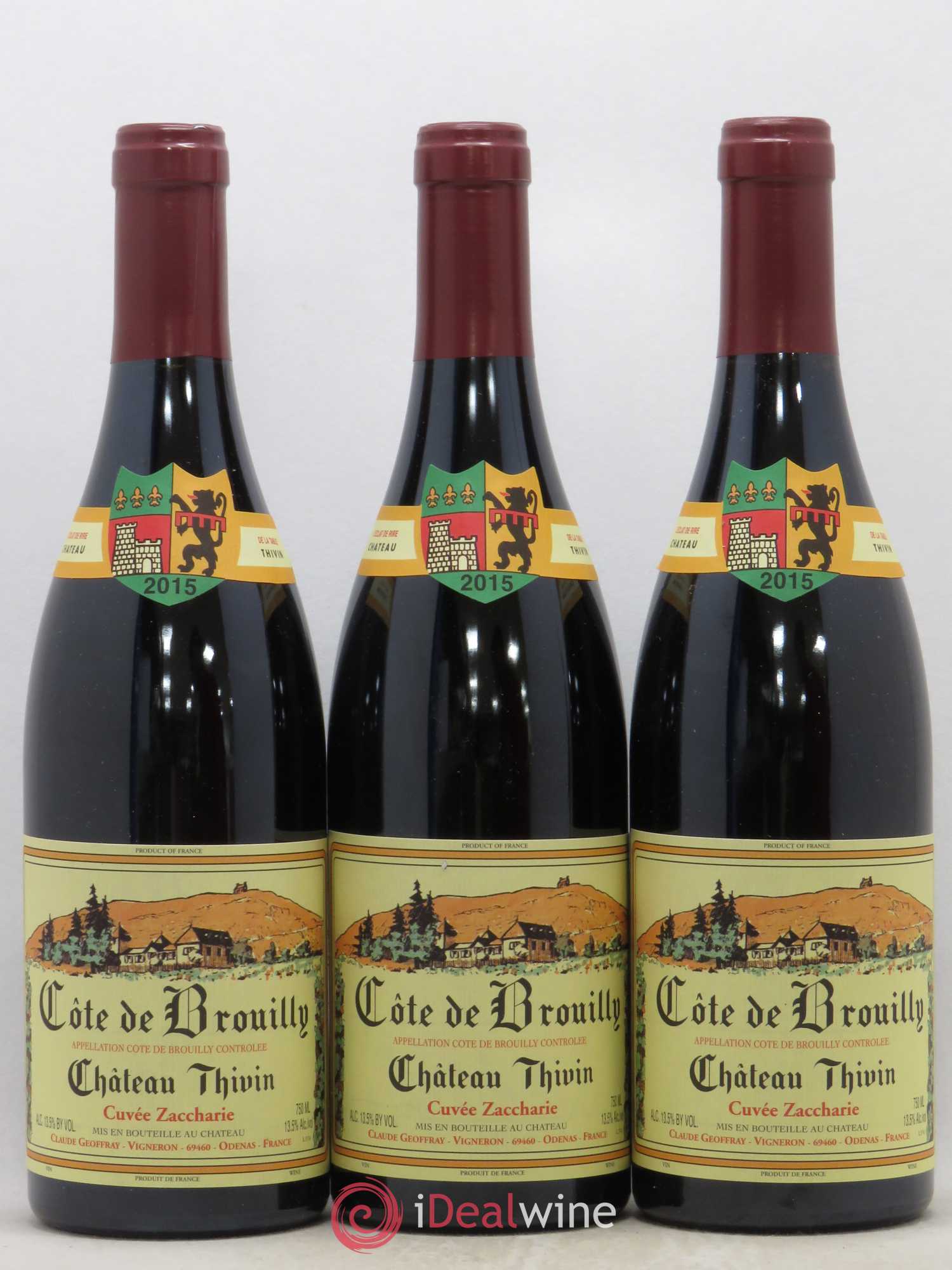 Côte de Brouilly Cuvée Zaccharie Château Thivin 2015 - Lot de 3 bouteilles - 0