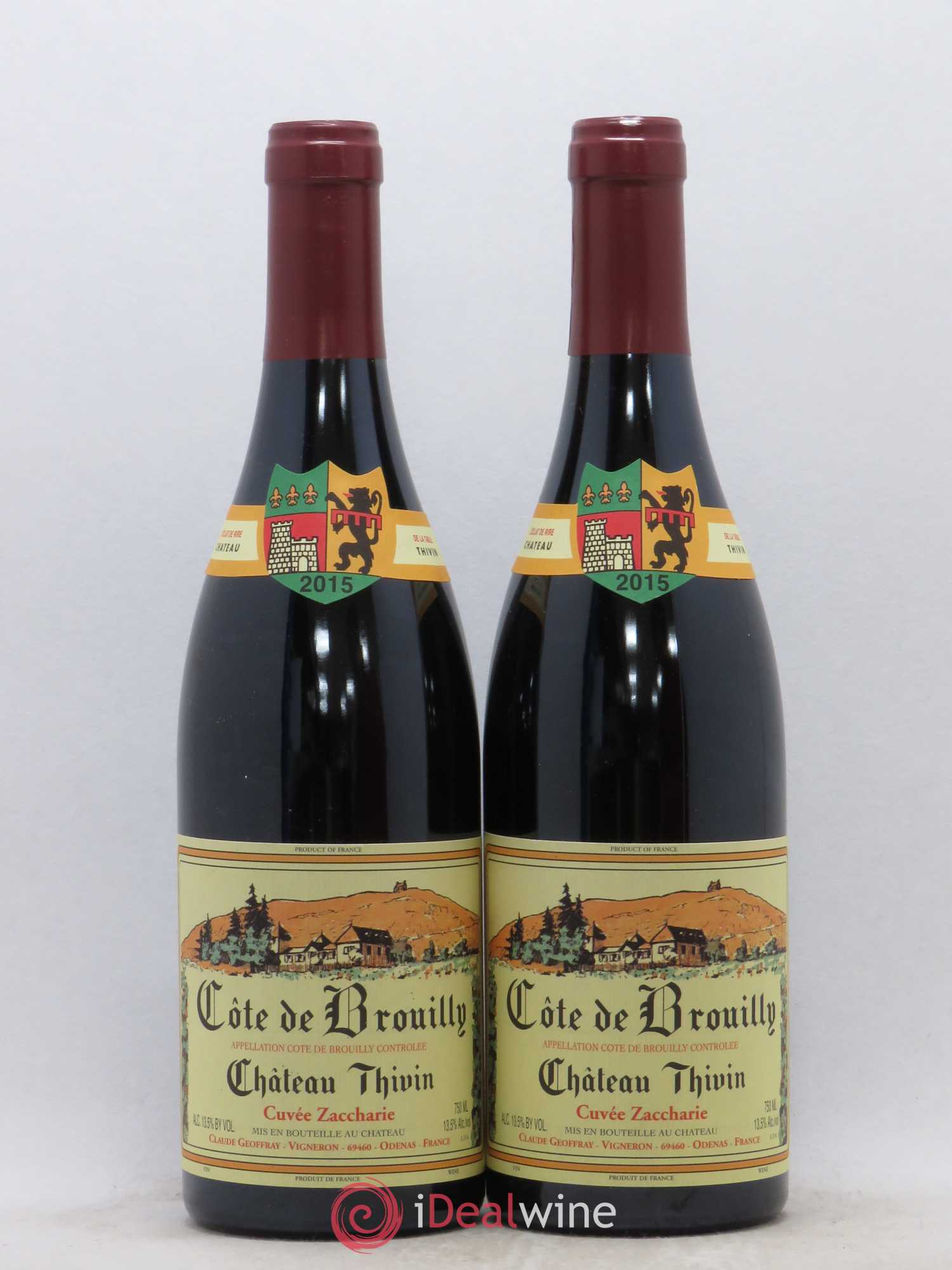 Côte de Brouilly Cuvée Zaccharie Château Thivin 2015 - Lot de 2 bouteilles - 0
