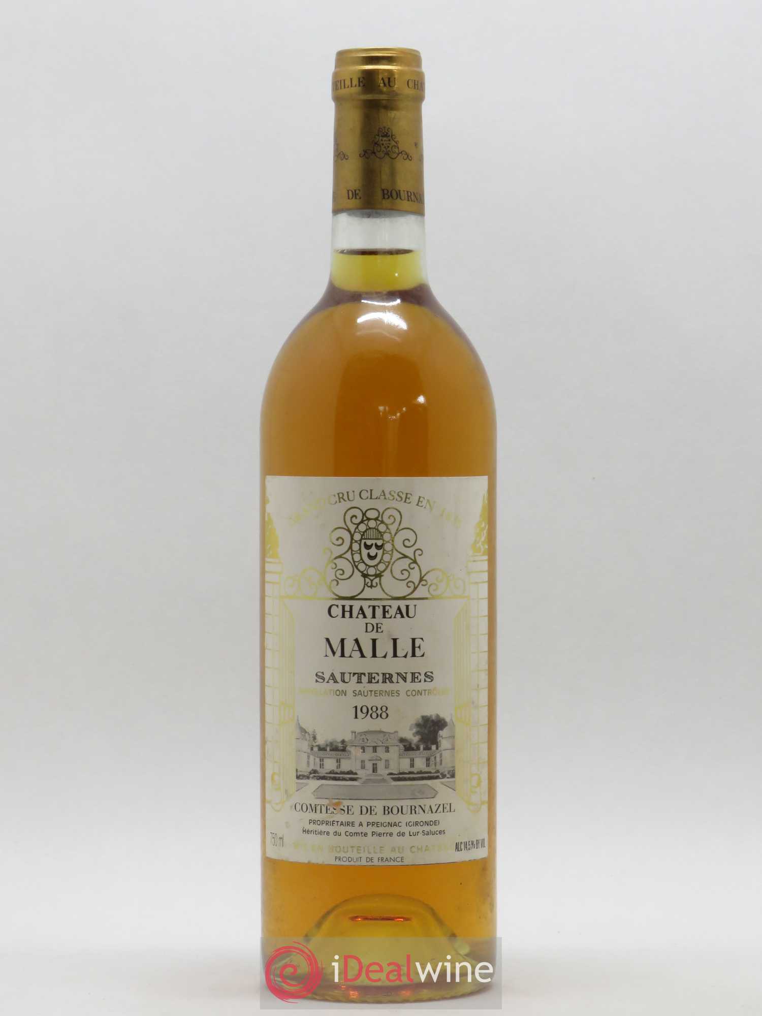 Château de Malle 2ème Grand Cru Classé 1988 - Lotto di 1 bottiglia - 0