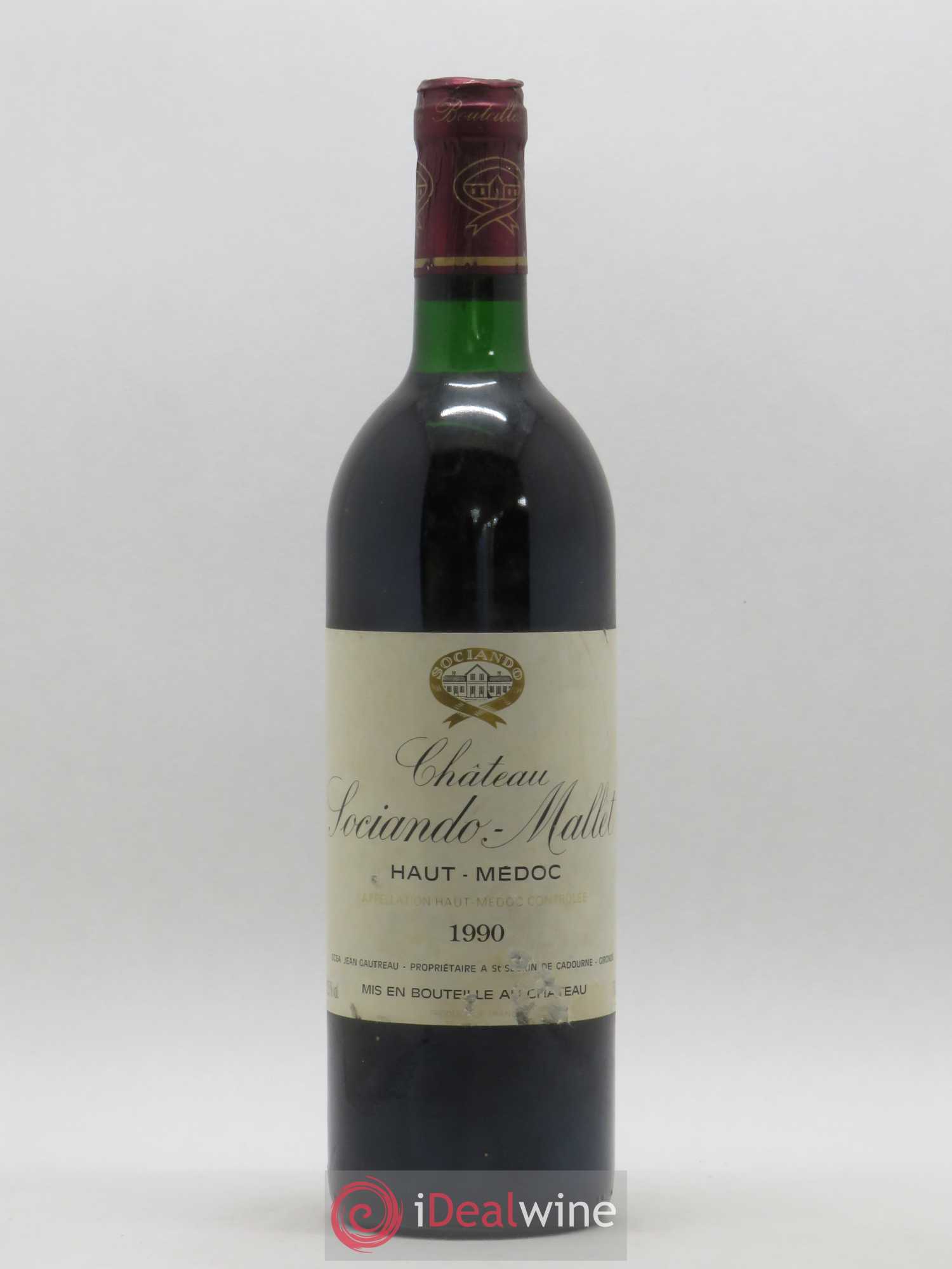 Château Sociando Mallet 1990 - Lot de 1 bouteille - 0