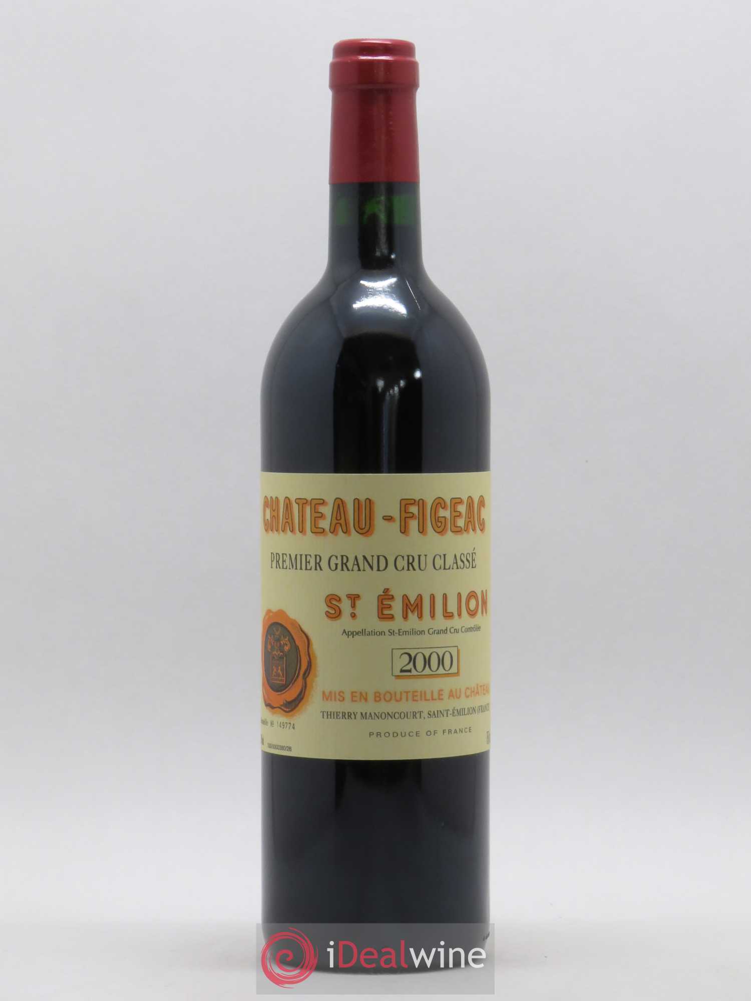 Château Figeac 1er Grand Cru Classé A 2000 - Lot de 1 bouteille - 0