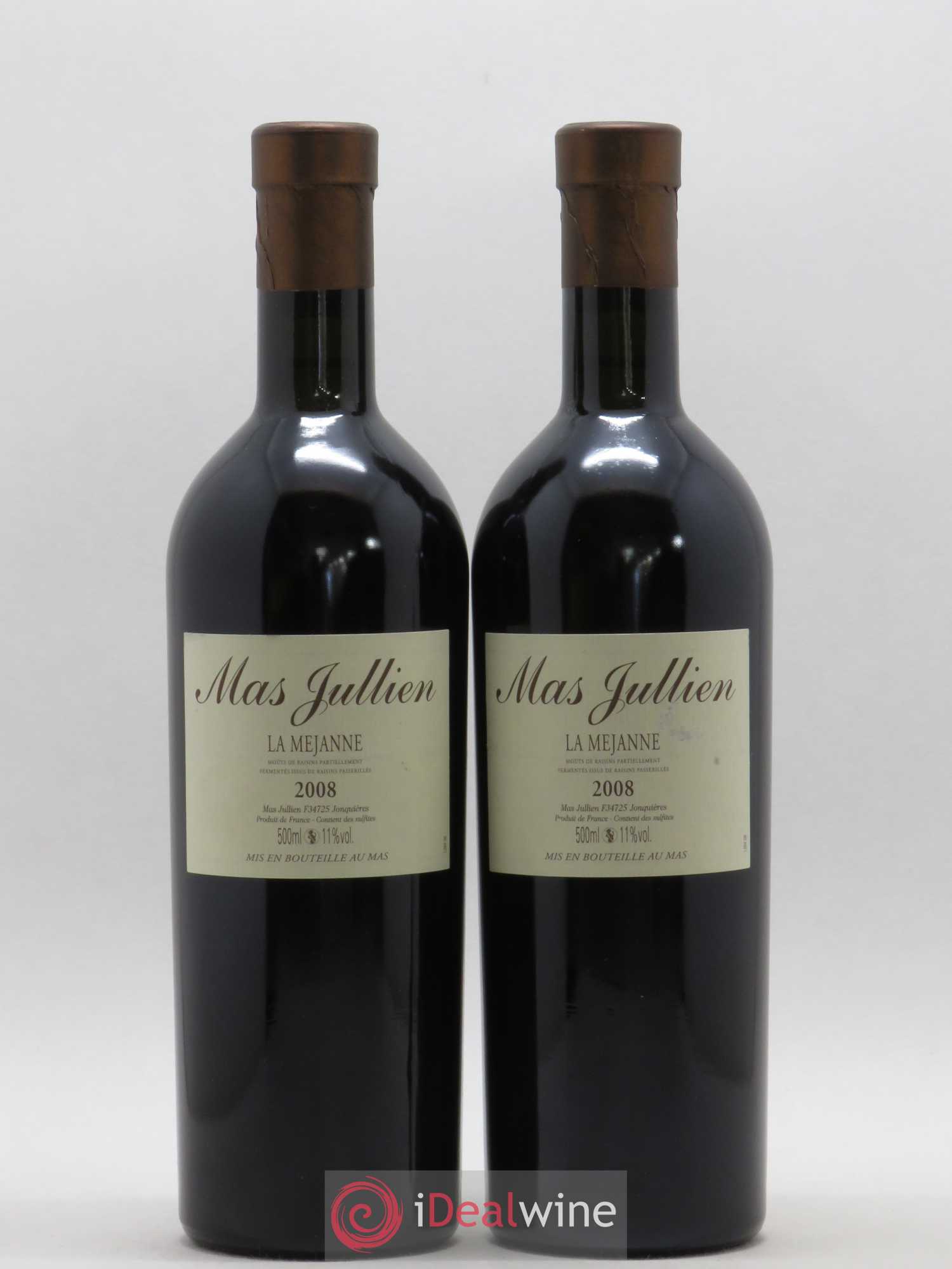 Moût de raisins partiellement fermenté issu de raisins passerillés La Mejanne Mas Jullien - Olivier Jullien 50cl 2008 - Lot de 2 bouteilles - 0