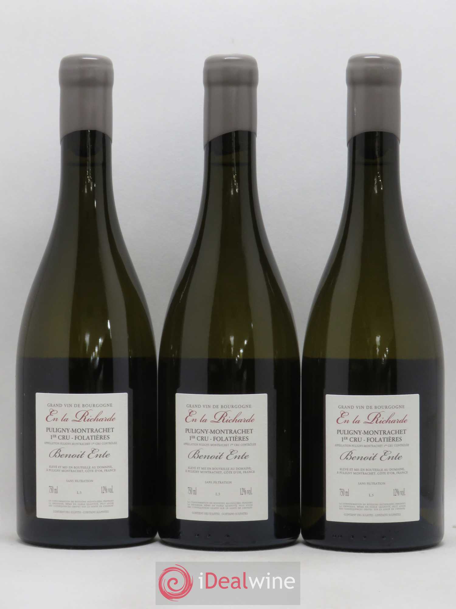 Puligny-Montrachet 1er Cru Folatières En la Richarde Benoit Ente 2014 - Lot de 3 bouteilles - 1