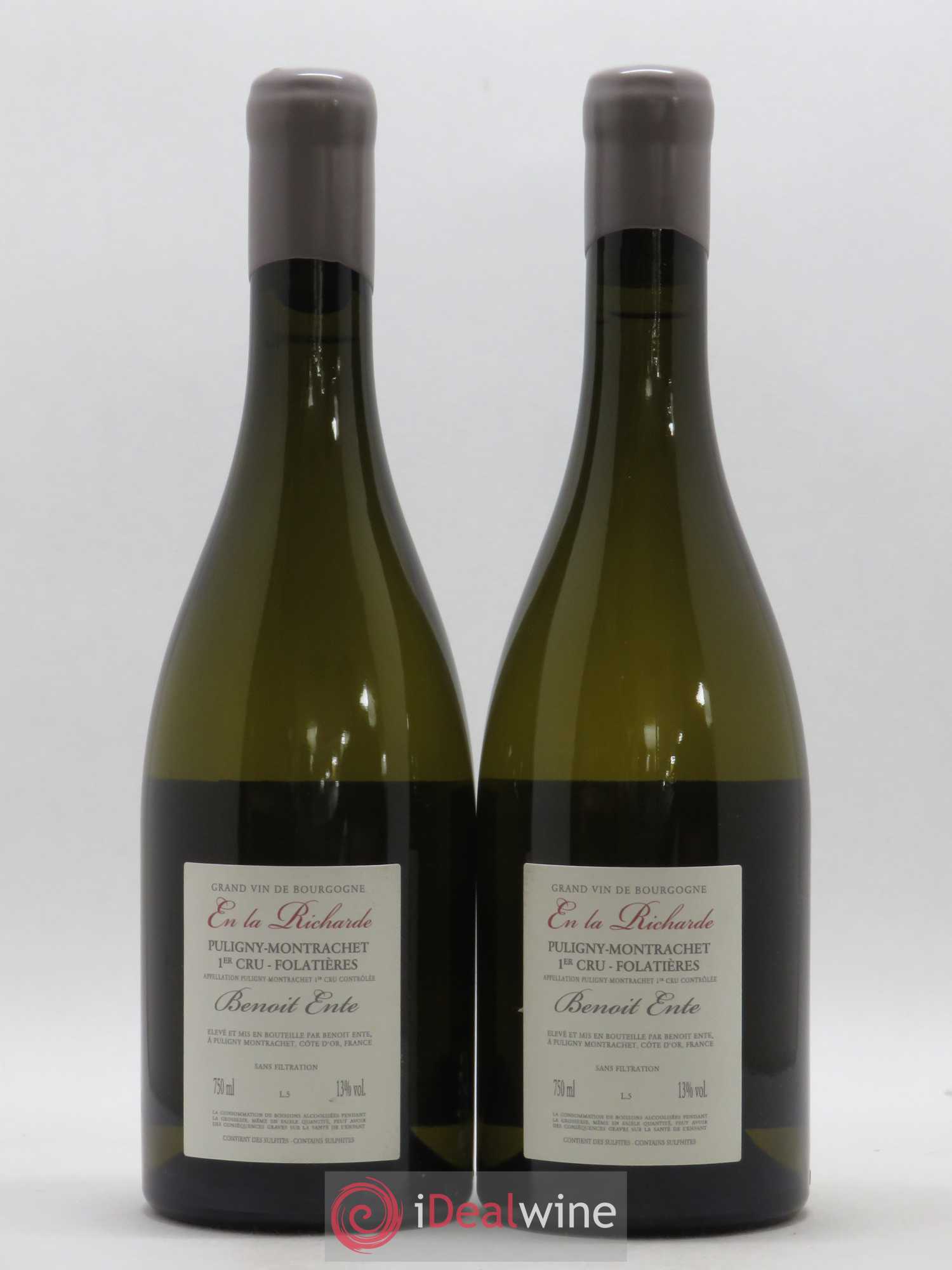 Puligny-Montrachet 1er Cru Folatières En la Richarde Benoit Ente 2015 - Lot de 2 bouteilles - 1