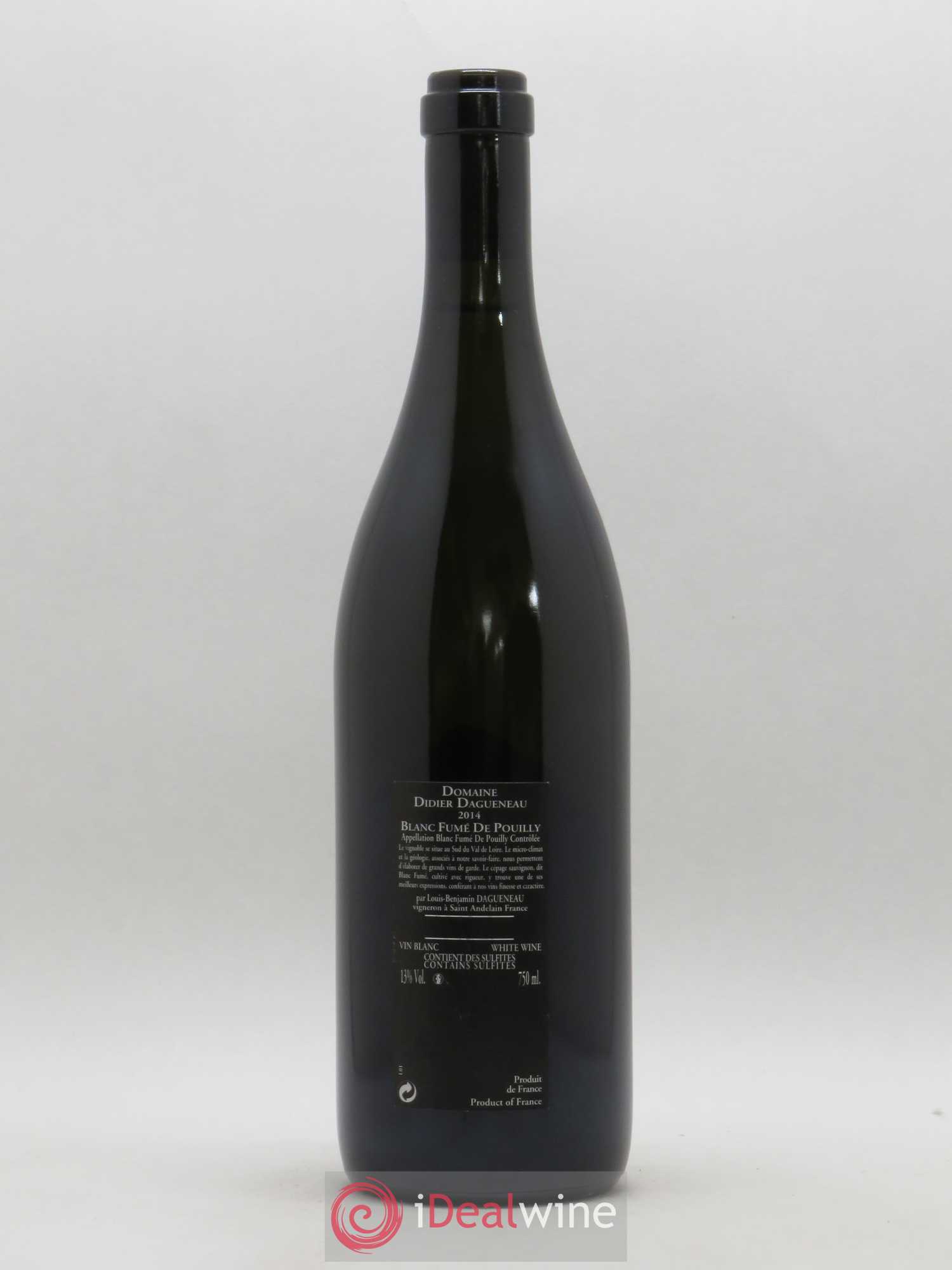 Pouilly-Fumé Blanc Fumé de Pouilly Dagueneau (Domaine Didier - Louis-Benjamin) 2014 - Lot de 1 bouteille - 1