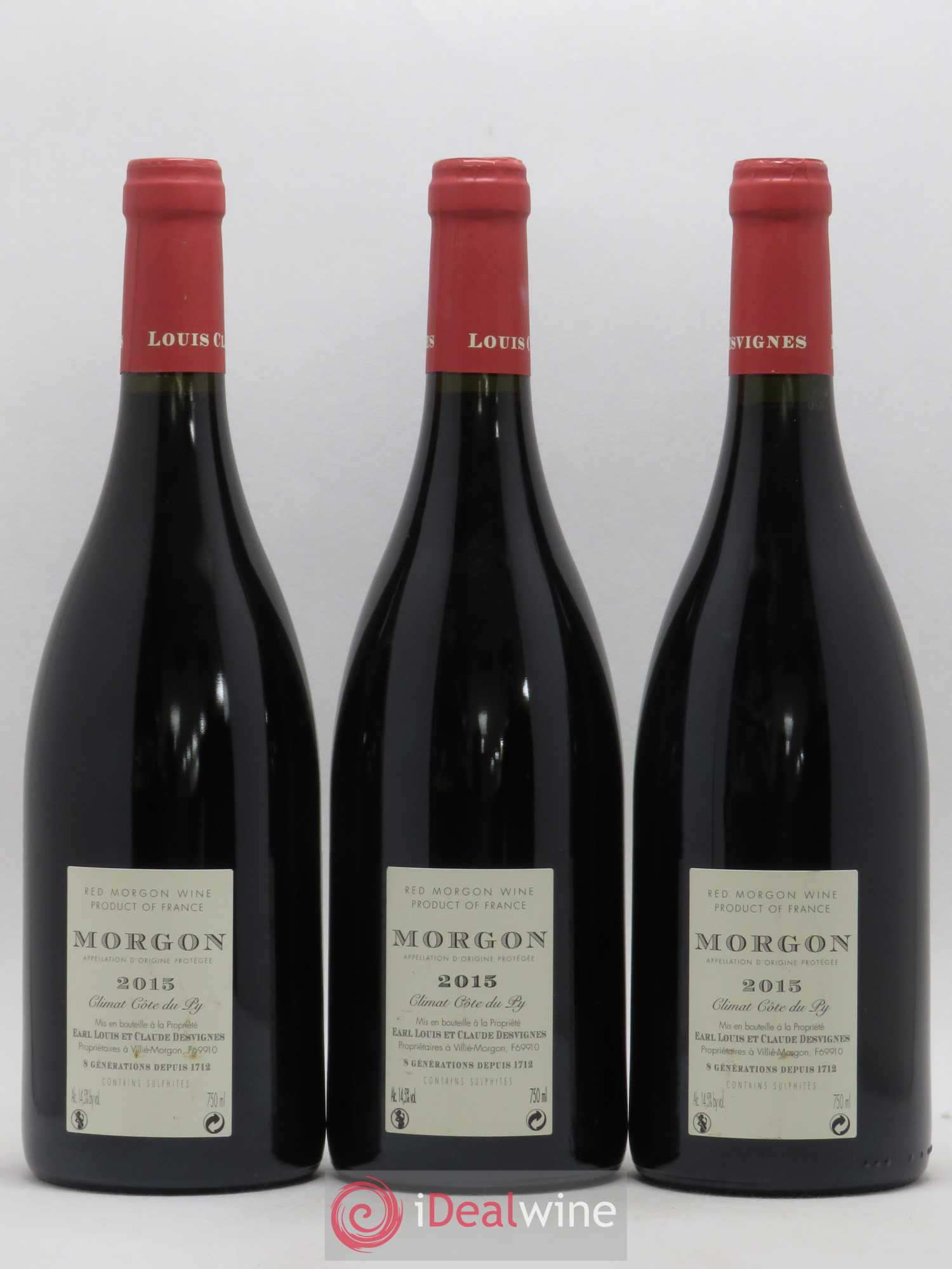 Morgon Côte du Py Louis-Claude Desvignes 2015 - Lot de 3 bouteilles - 1