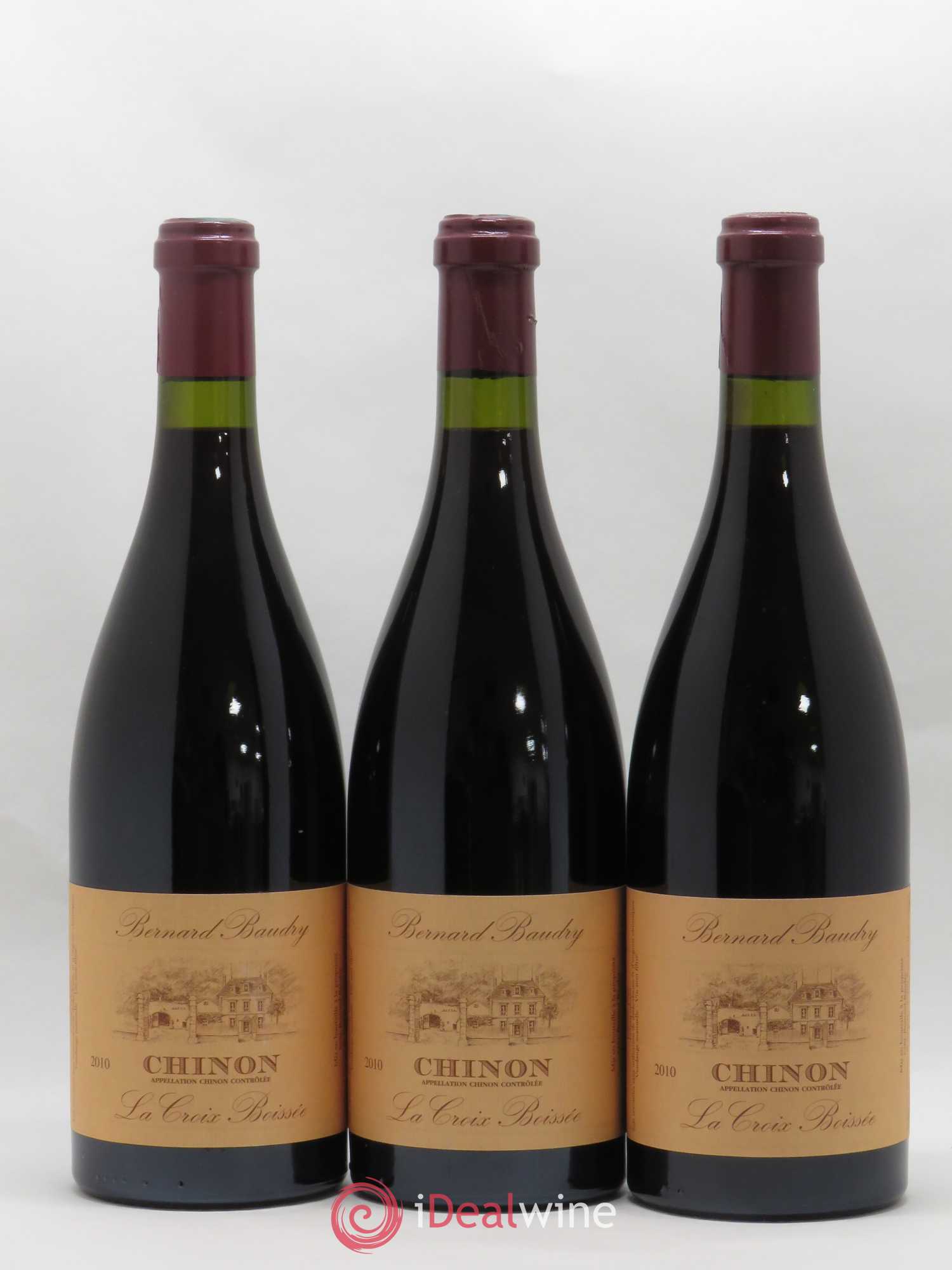 Chinon La Croix Boissée Bernard Baudry 2010 - Lot de 3 bouteilles - 0