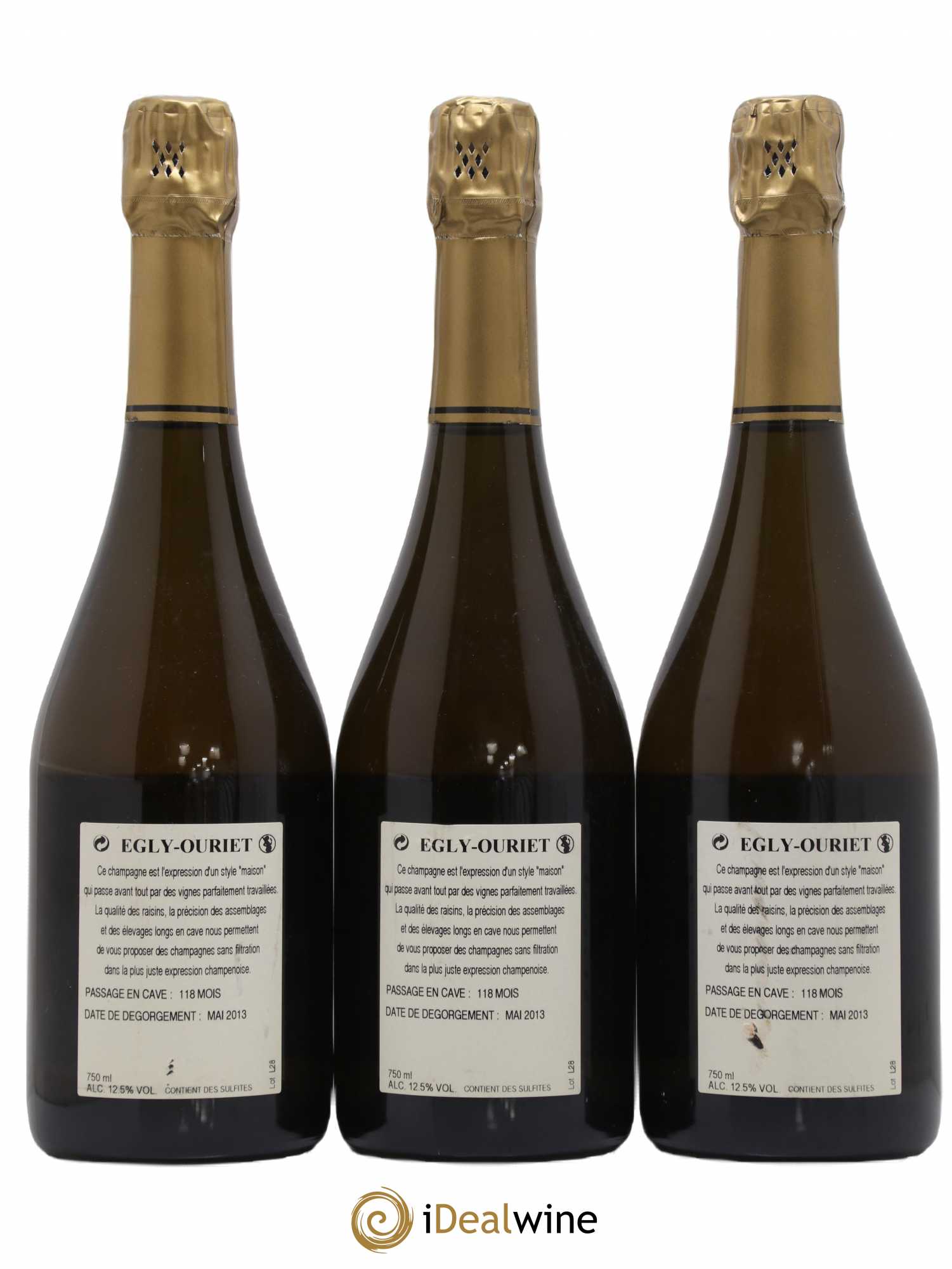 Ambonnay Vieilles Vignes Brut Millésimé Egly-Ouriet 2002 - Lot de 3 bouteilles - 1