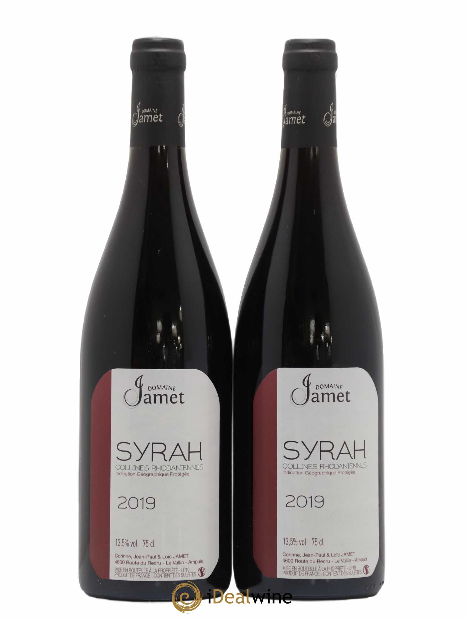 Collines Rhodaniennes Syrah Jamet (Domaine) 2019 - Lot de 2 bouteilles - 0