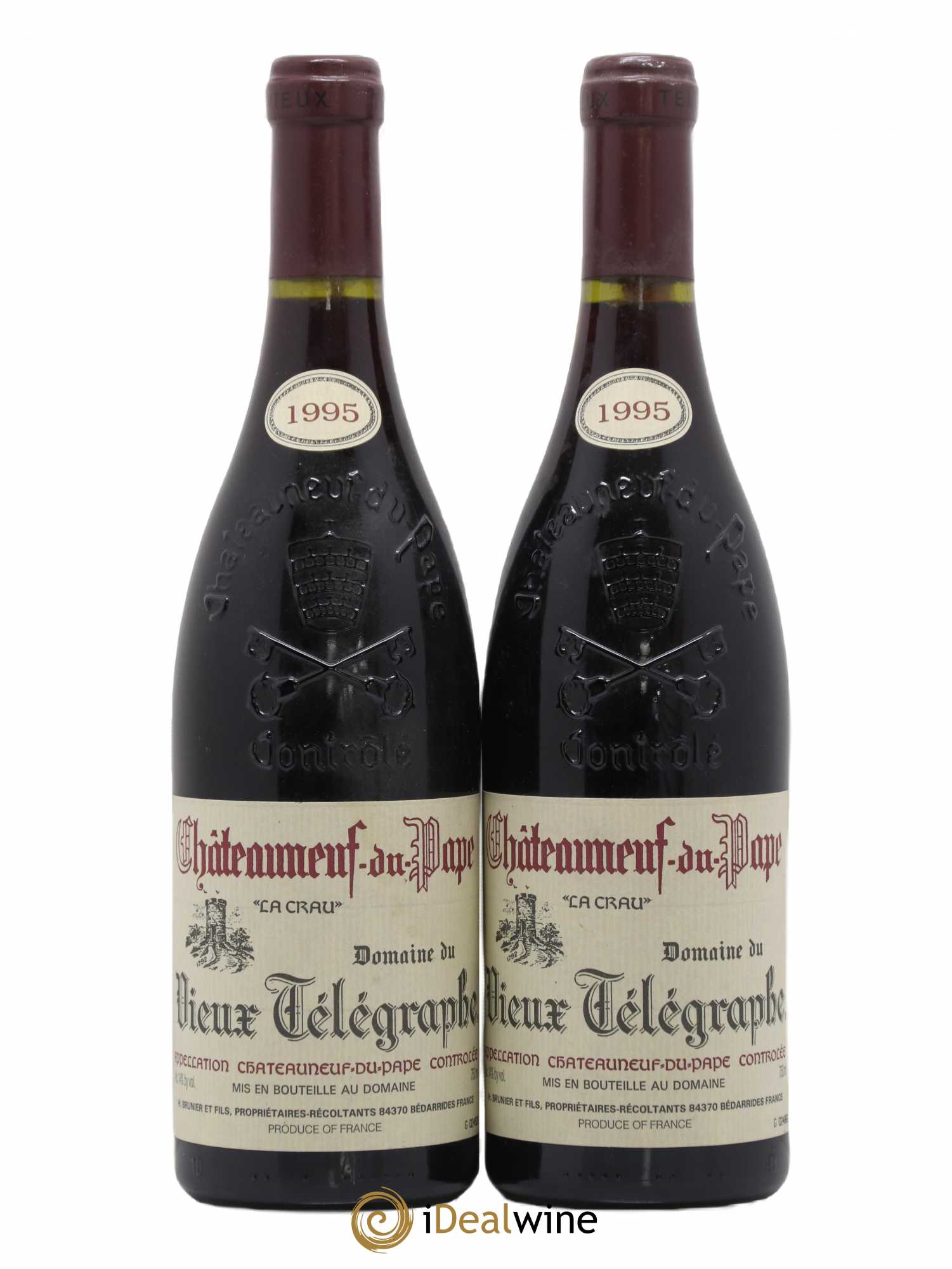 Châteauneuf-du-Pape Vieux Télégraphe (Domaine du) Vignobles Brunier 1995 - Lot de 2 bouteilles - 0