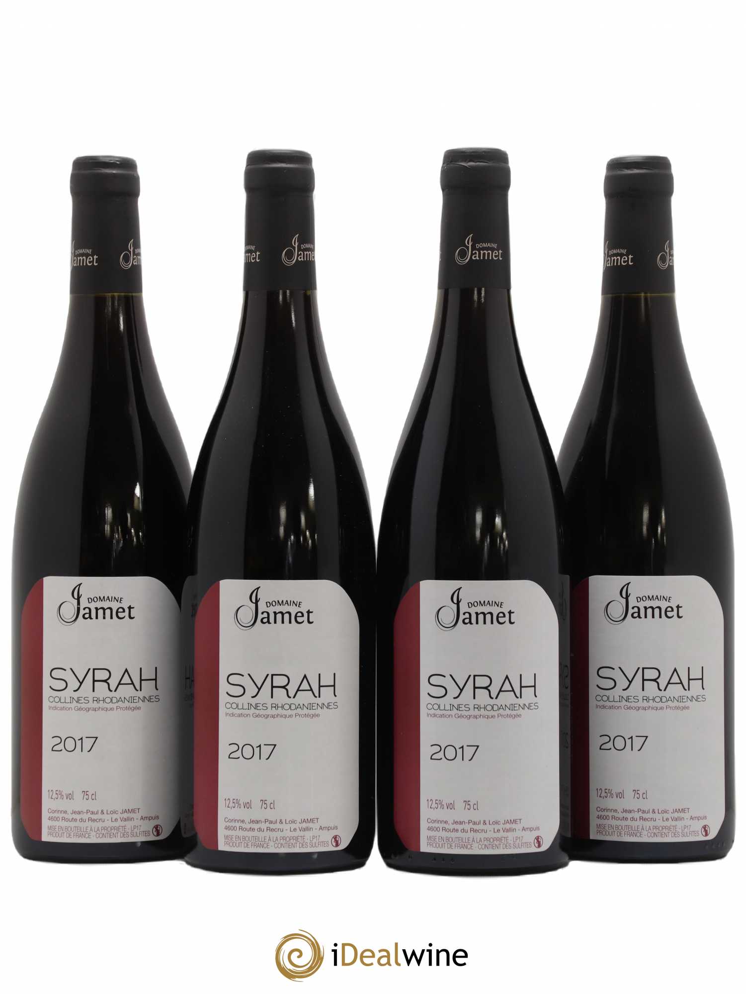 Collines Rhodaniennes Syrah Jamet (Domaine) 2017 - Lot de 4 bouteilles - 0