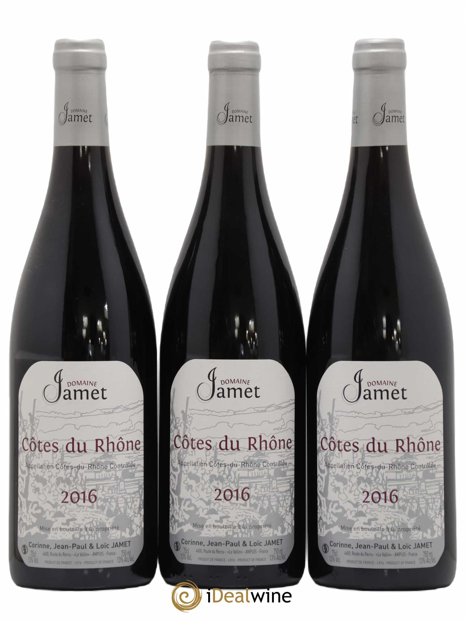 Côtes-du-Rhône Jamet (Domaine) 2016 - Lot de 3 bouteilles - 0