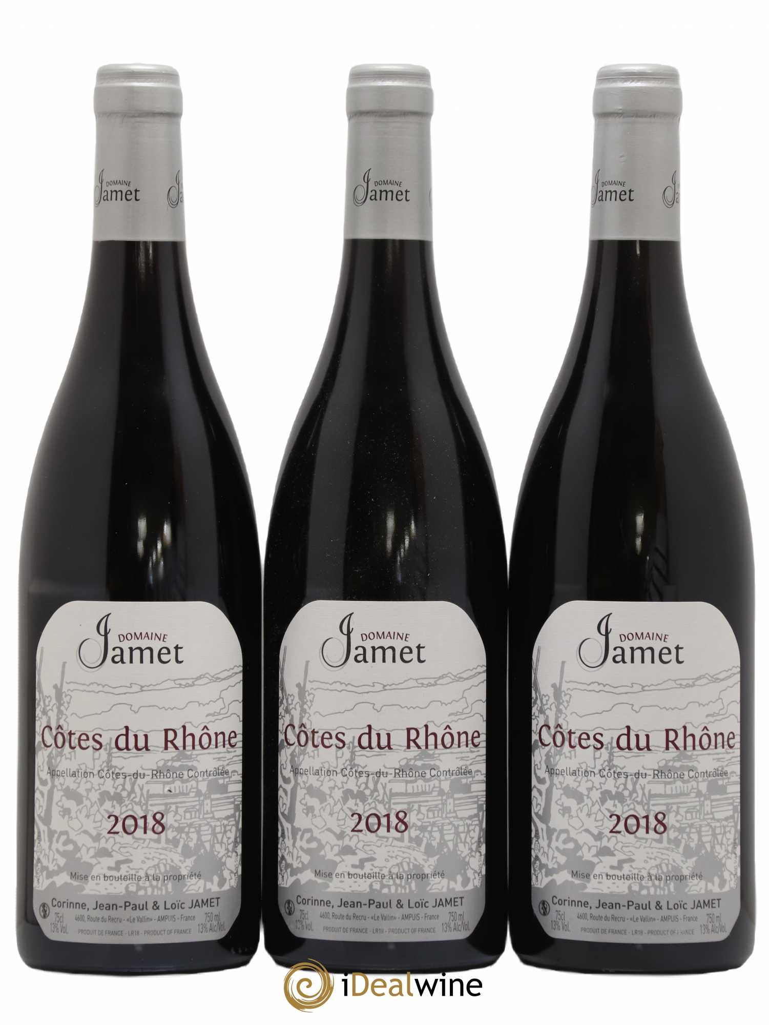 Côtes-du-Rhône Jamet (Domaine) 2018 - Lot de 3 bouteilles - 0