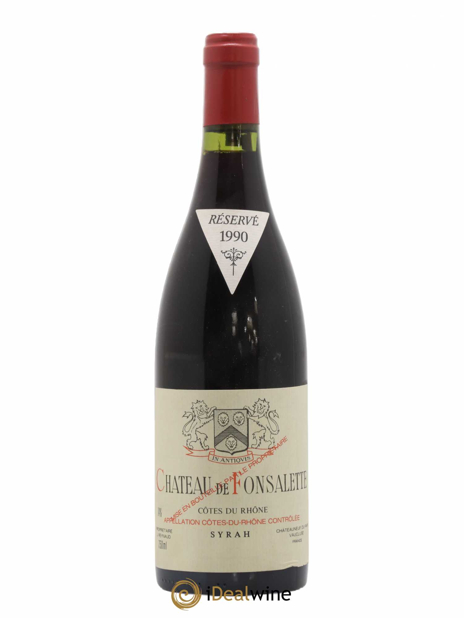 Côtes-du-Rhône Cuvée Syrah Château de Fonsalette 1990 - Lot de 1 bouteille - 0