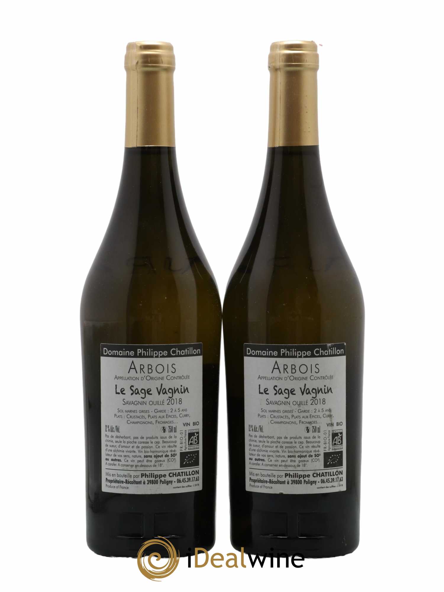 Arbois Le Sage Vagnin Philippe Chatillon 2018 - Lot de 2 bouteilles - 1