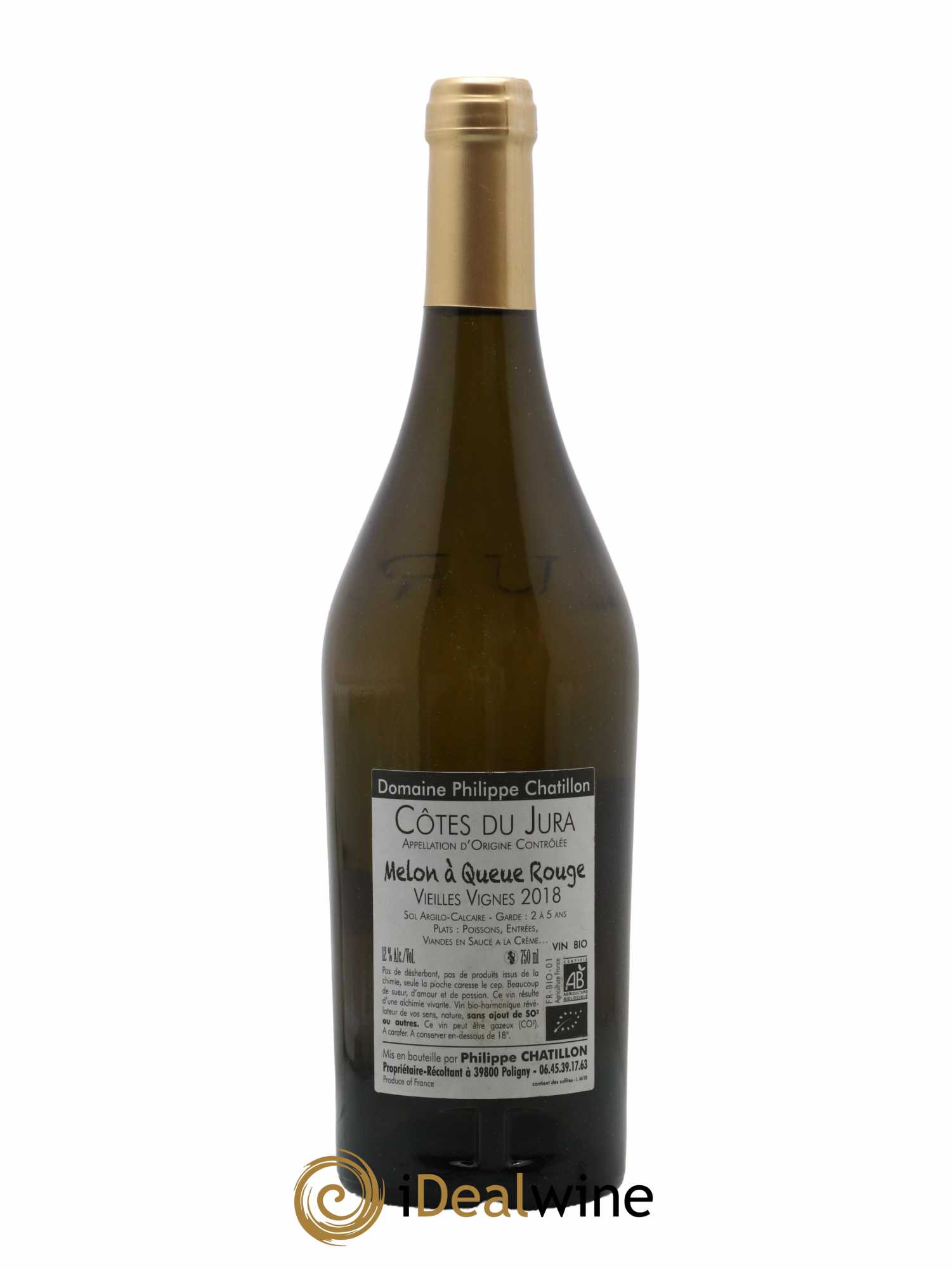 Côtes du Jura Melon à Queue Rouge Philippe Chatillon 2018 - Lot de 1 bouteille - 1