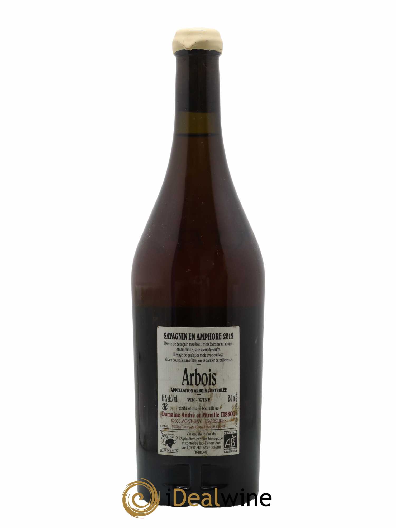 Arbois Savagnin En Amphore Bénédicte et Stéphane Tissot 2012 - Lot de 1 bouteille - 1