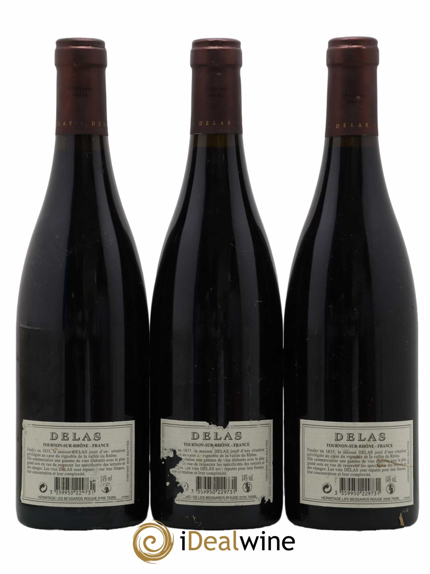 Hermitage Les Bessards Delas Frères 2009 - Lot de 3 bouteilles - 1