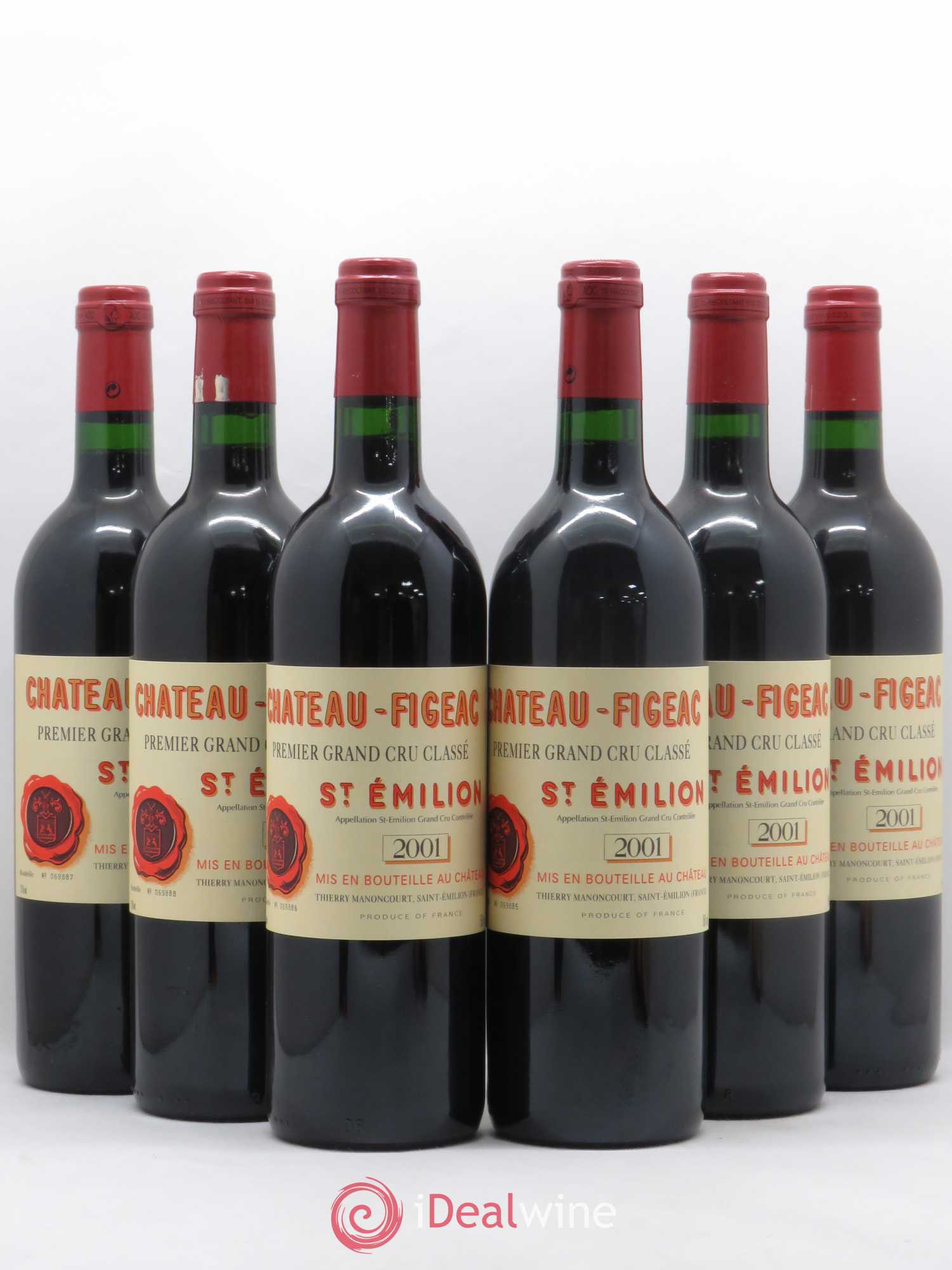 Château Figeac 1er Grand Cru Classé A 2001 - Lot de 6 bouteilles - 0