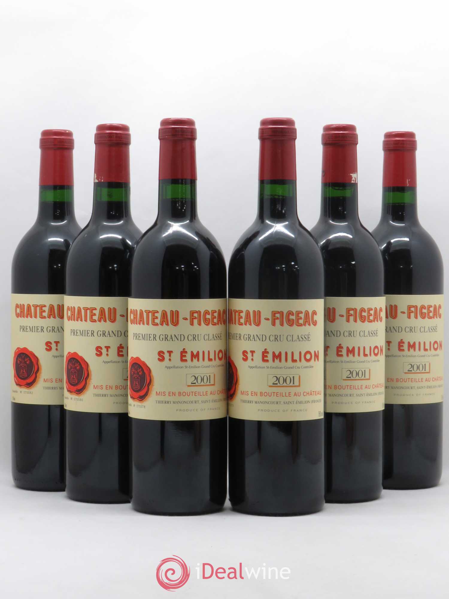 Château Figeac 1er Grand Cru Classé A 2001 - Lot de 6 bouteilles - 0