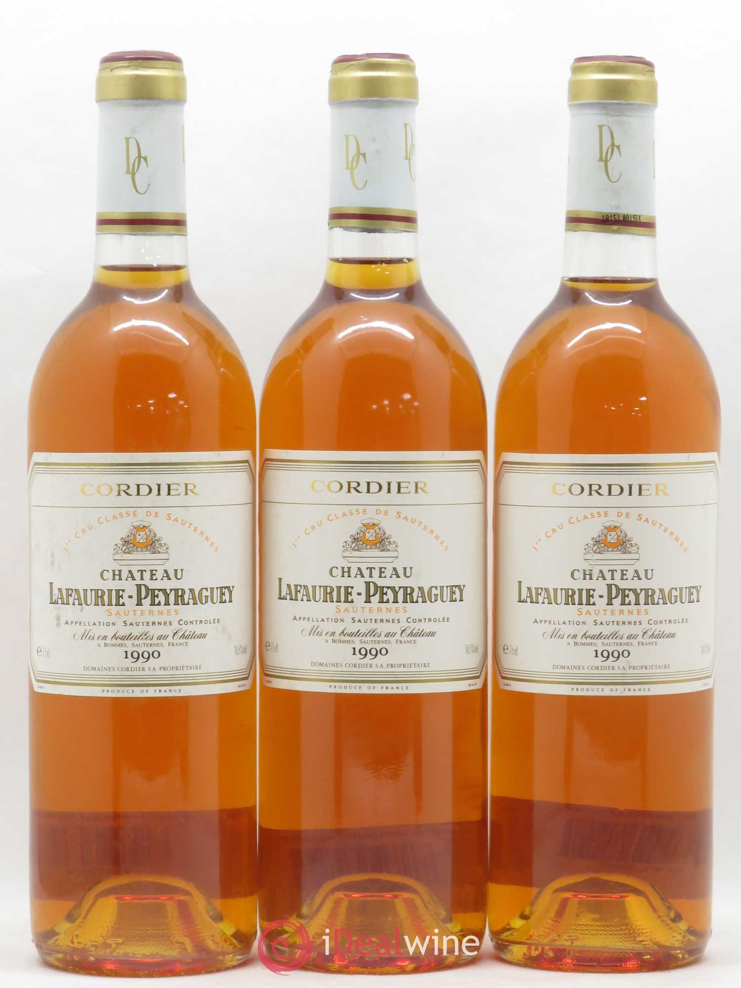 Château Lafaurie-Peyraguey 1er Grand Cru Classé 1990 - Lotto di 3 bottiglie - 0