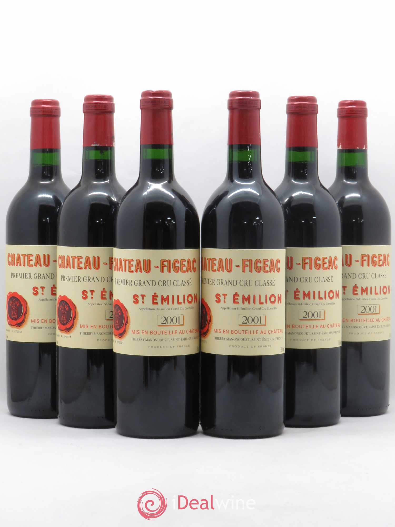 Château Figeac 1er Grand Cru Classé A 2001 - Lot de 6 bouteilles - 0