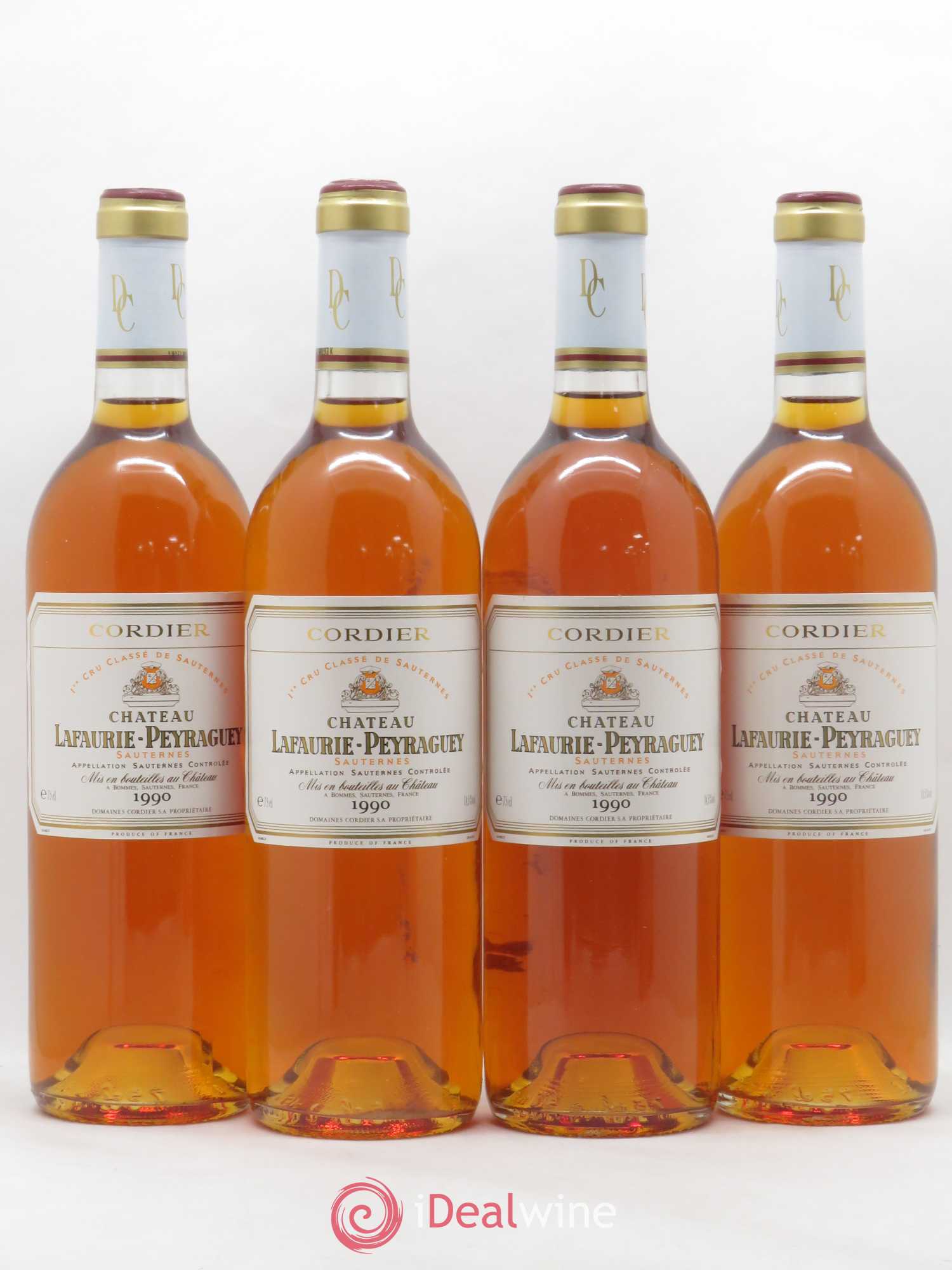 Château Lafaurie-Peyraguey 1er Grand Cru Classé 1990 - Lotto di 4 bottiglie - 0