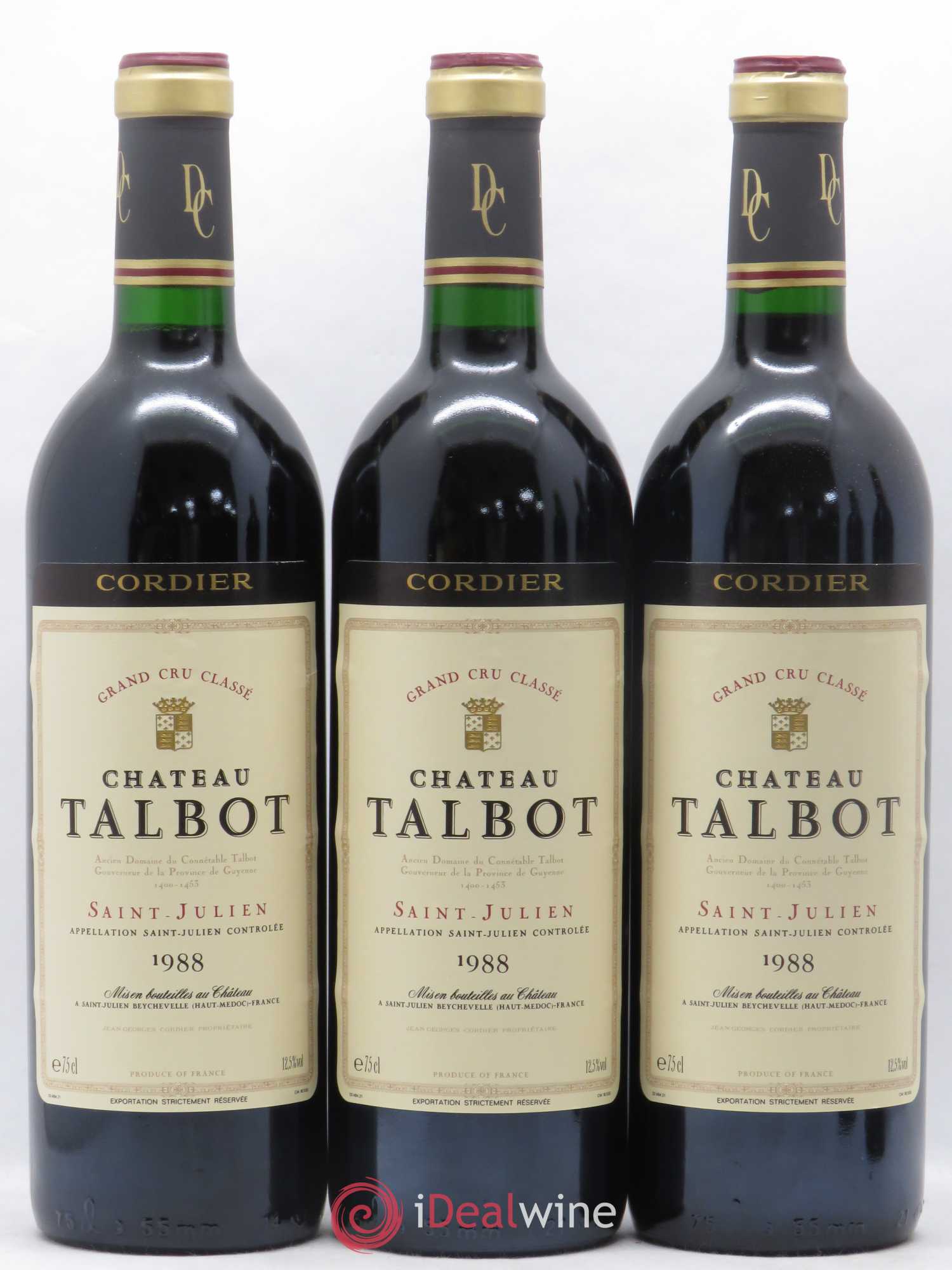 Château Talbot 4ème Grand Cru Classé 1988 - Lot de 6 bouteilles - 1