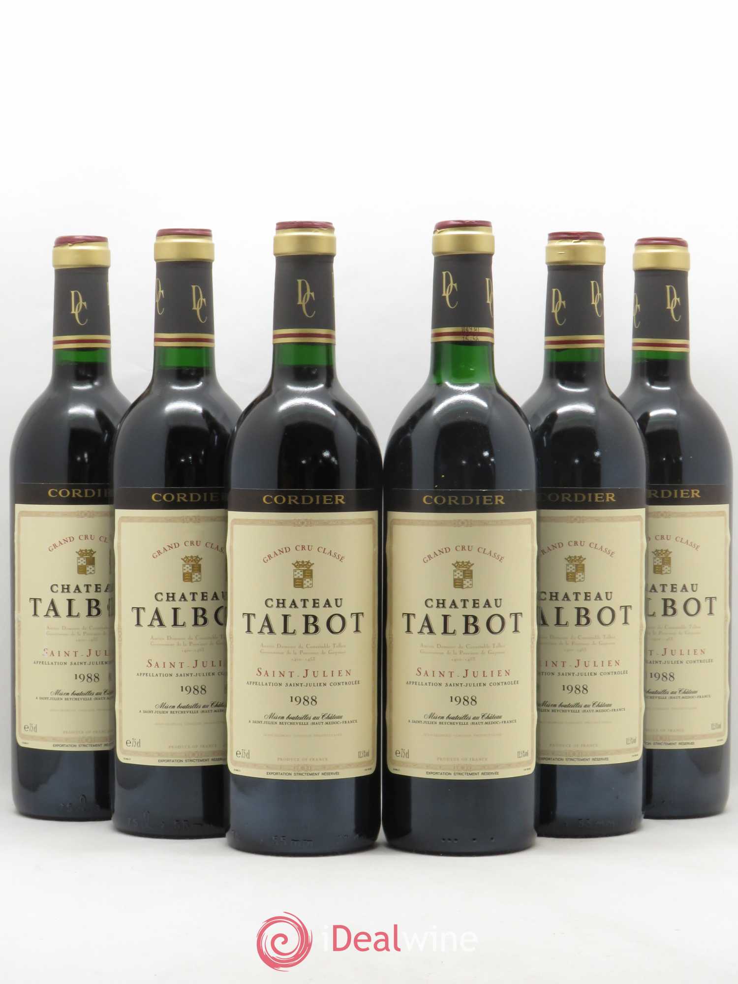 Château Talbot 4ème Grand Cru Classé 1988 - Lot de 6 bouteilles - 0