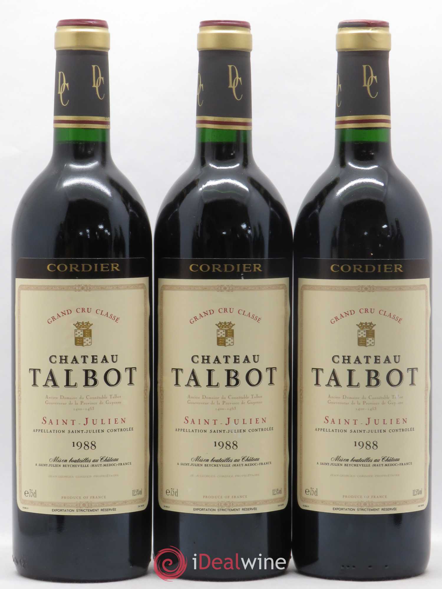 Château Talbot 4ème Grand Cru Classé 1988 - Lot de 6 bouteilles - 1