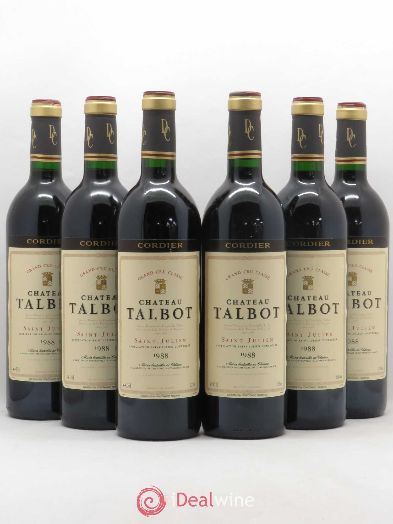 Château Talbot 4ème Grand Cru Classé 1988 - Lot de 6 bouteilles - 0