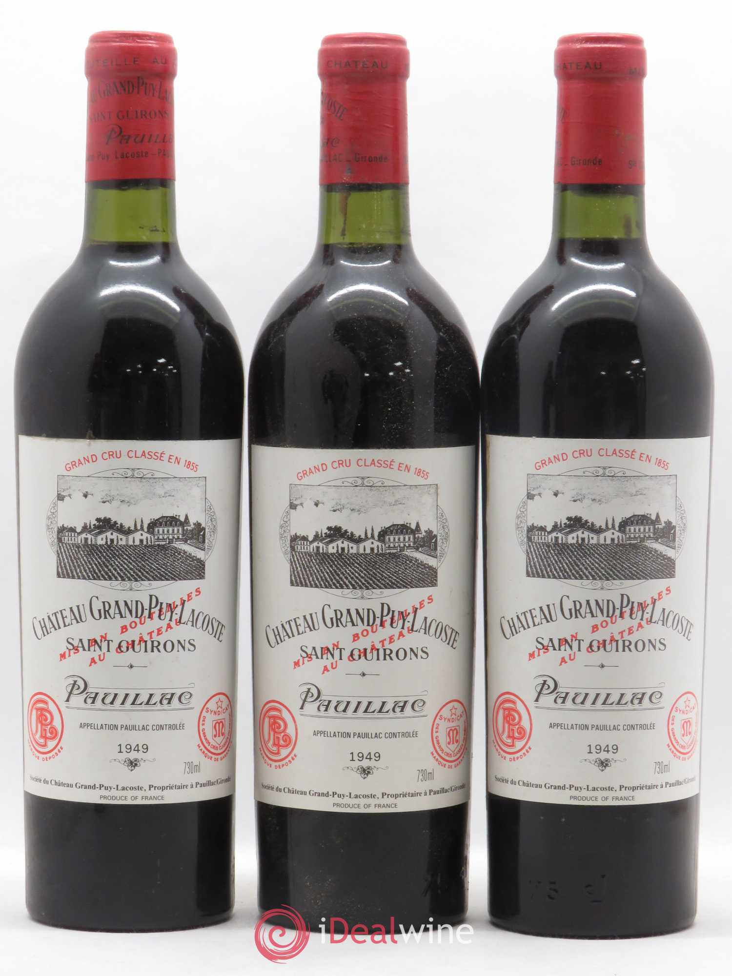 Château Grand Puy Lacoste 5ème Grand Cru Classé 1949 - Lot de 12 bouteilles - 1