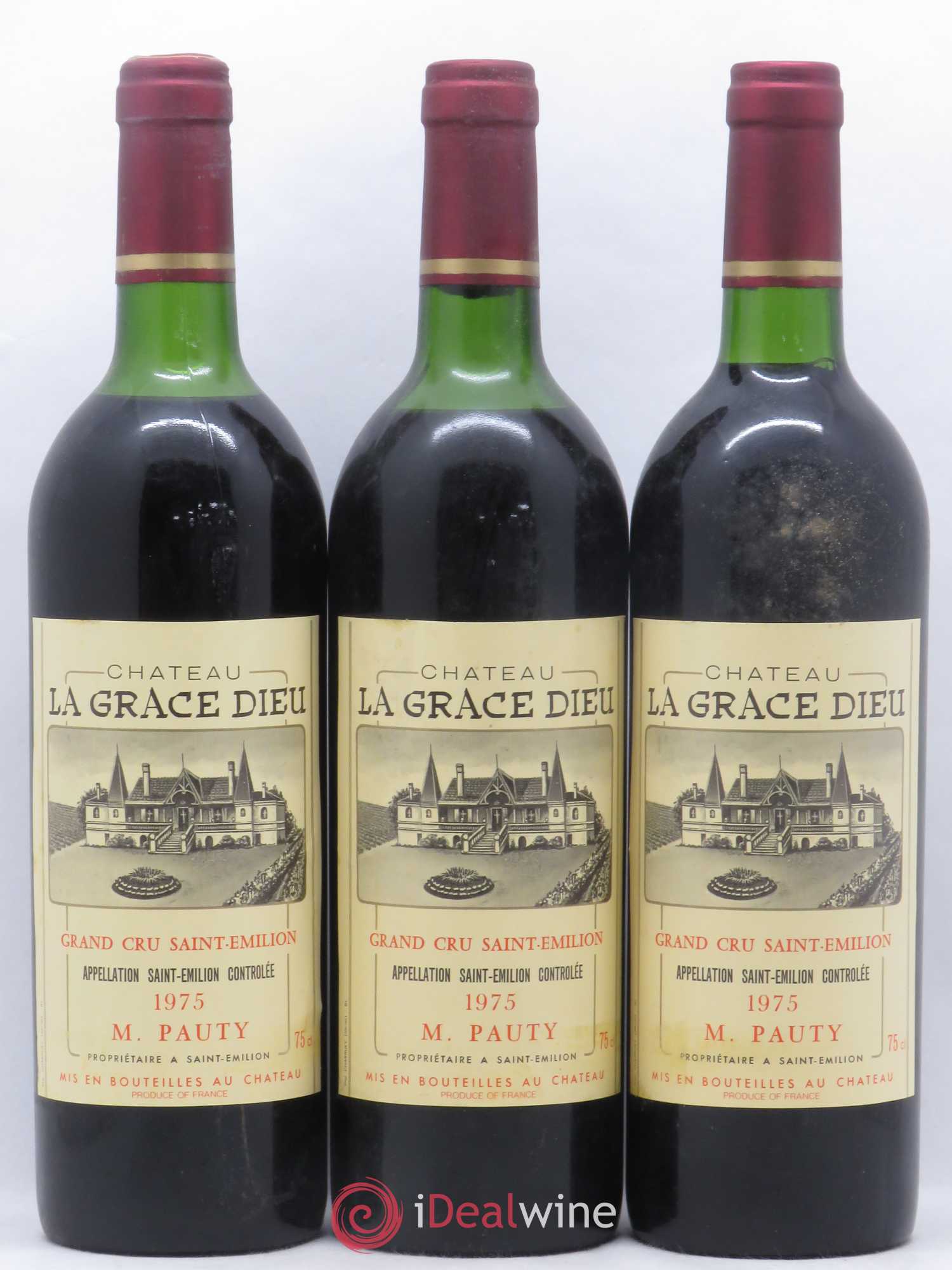 Château la Grâce Dieu 1975 - Lot de 3 bouteilles - 0