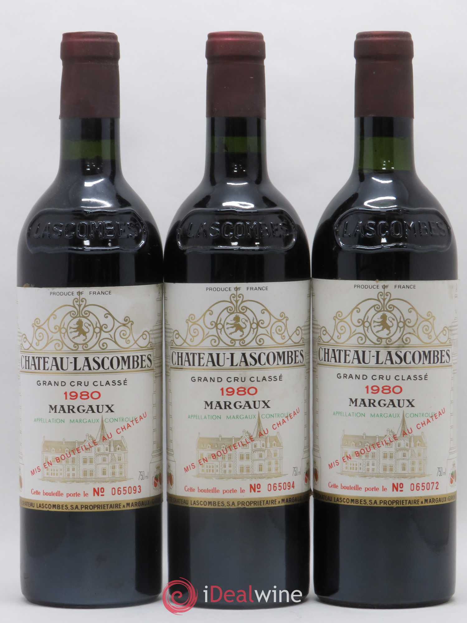 Château Lascombes 2ème Grand Cru Classé 1980 - Lot de 3 bouteilles - 0