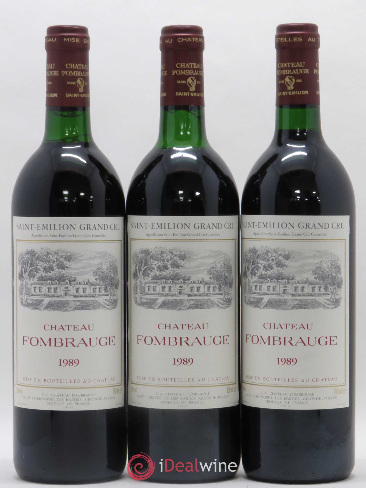 Château Fombrauge Grand Cru Classé 1989 - Lot de 3 bouteilles - 0