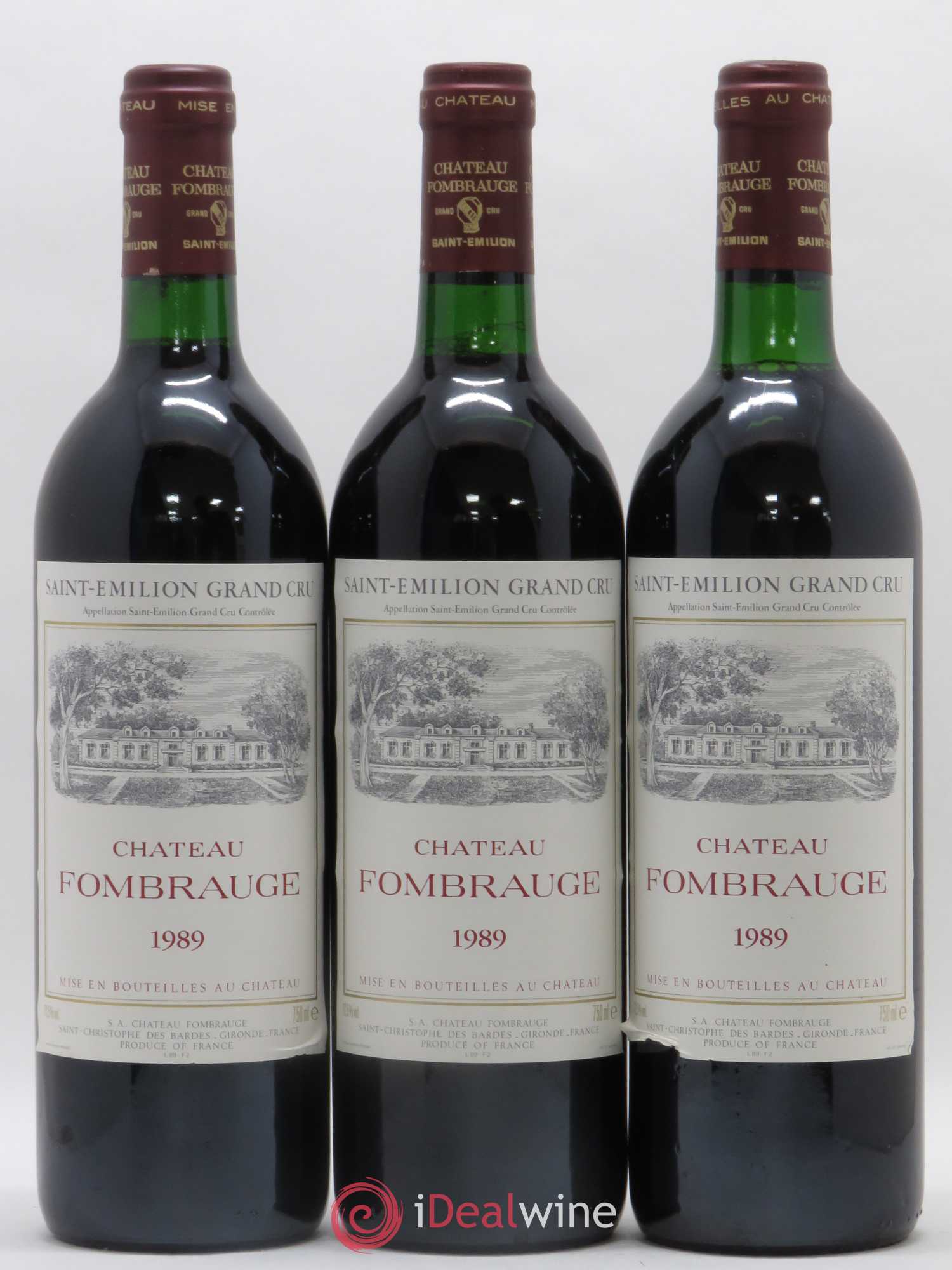 Château Fombrauge Grand Cru Classé 1989 - Lot de 3 bouteilles - 0